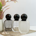 100pcs 30ml Frosted Glass Spray Bottles with Black Wood Lids