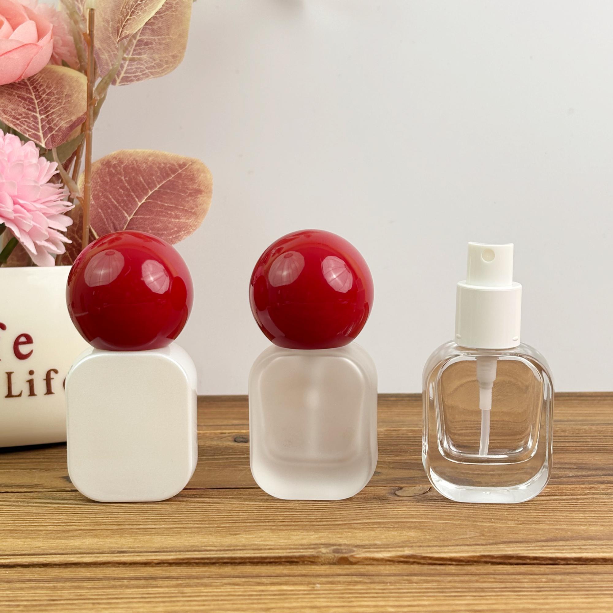 20ml Minimalist Glass Spray Bottle with Red Ball Cap