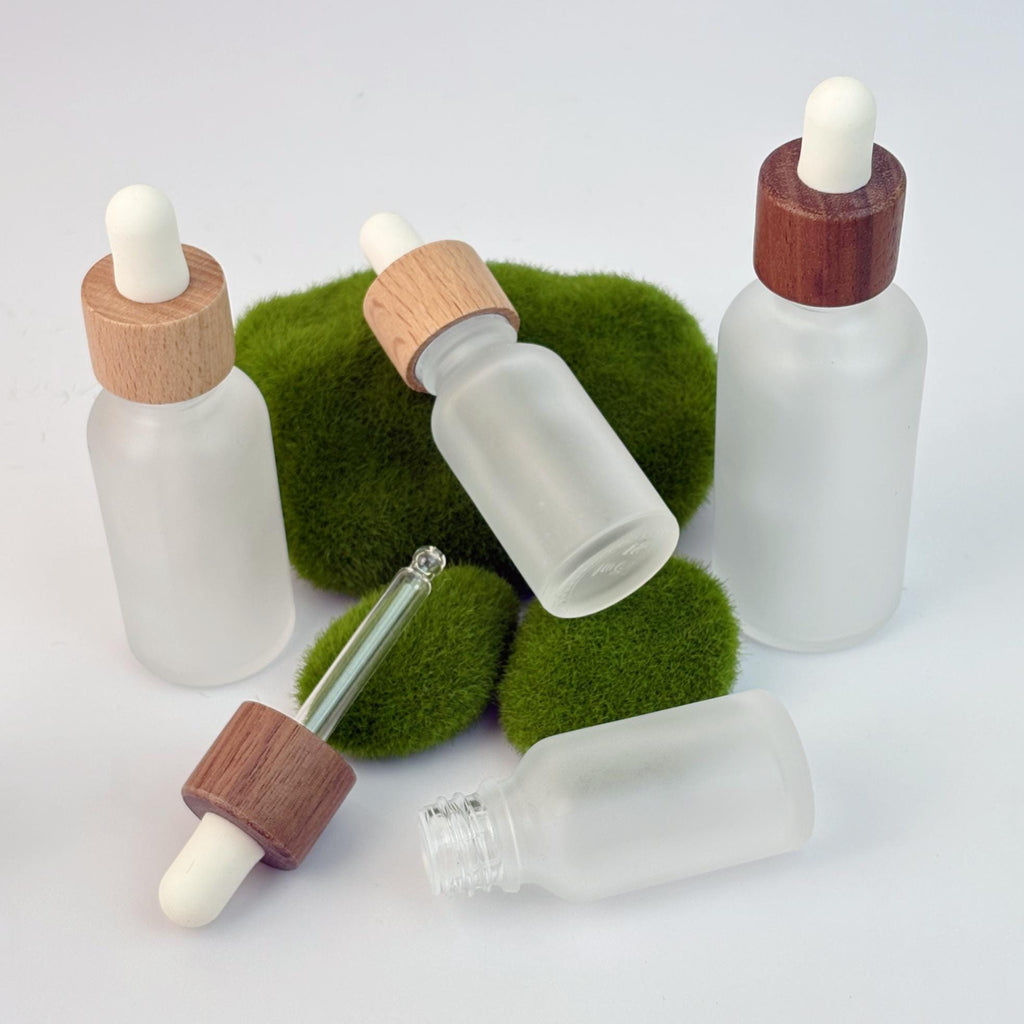 Empty Frosted Glass Dropper Bottles