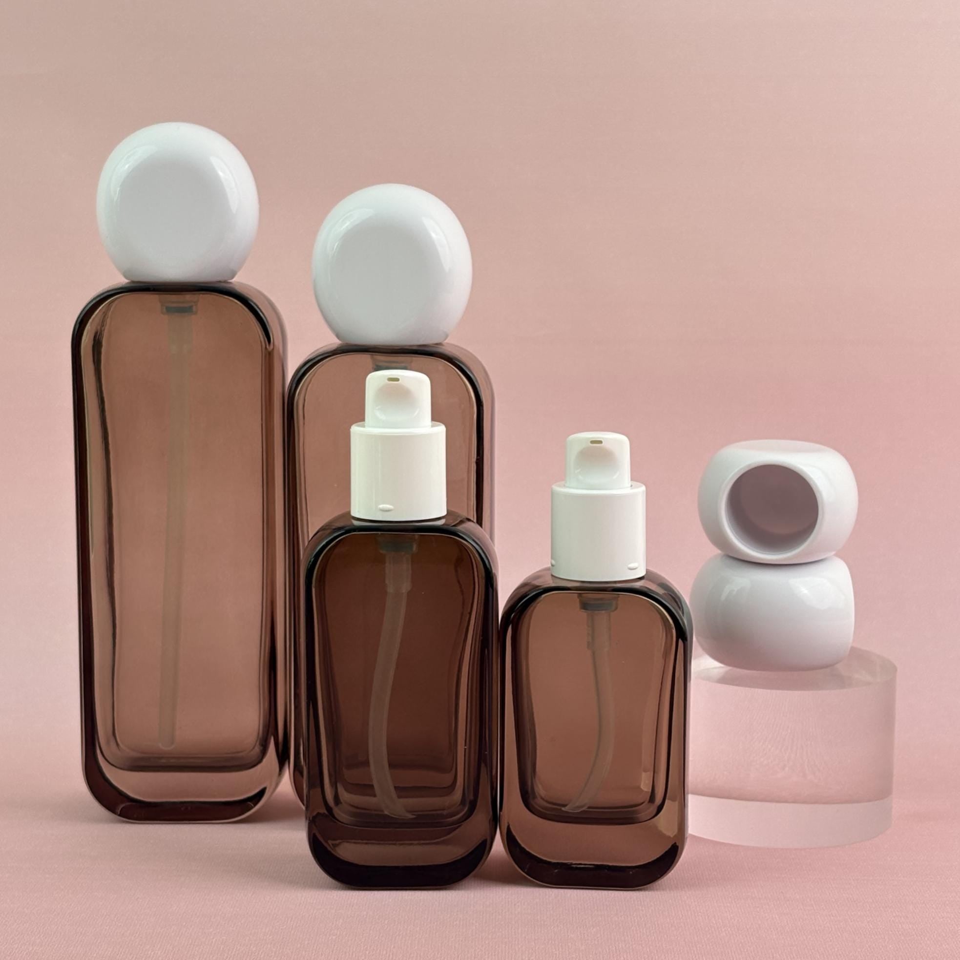 Luxury Brown Glass Lotion Bottles