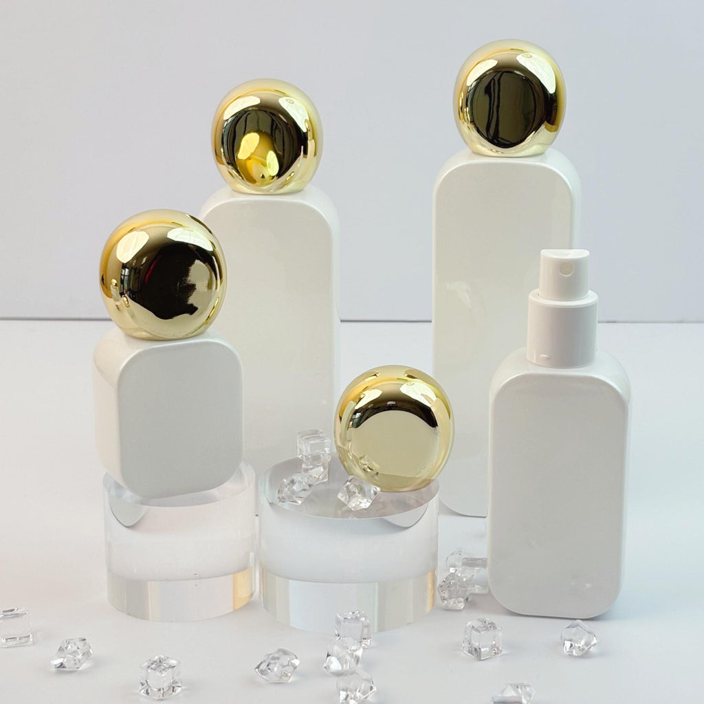 Luxury White Glass Cosmetic Containers