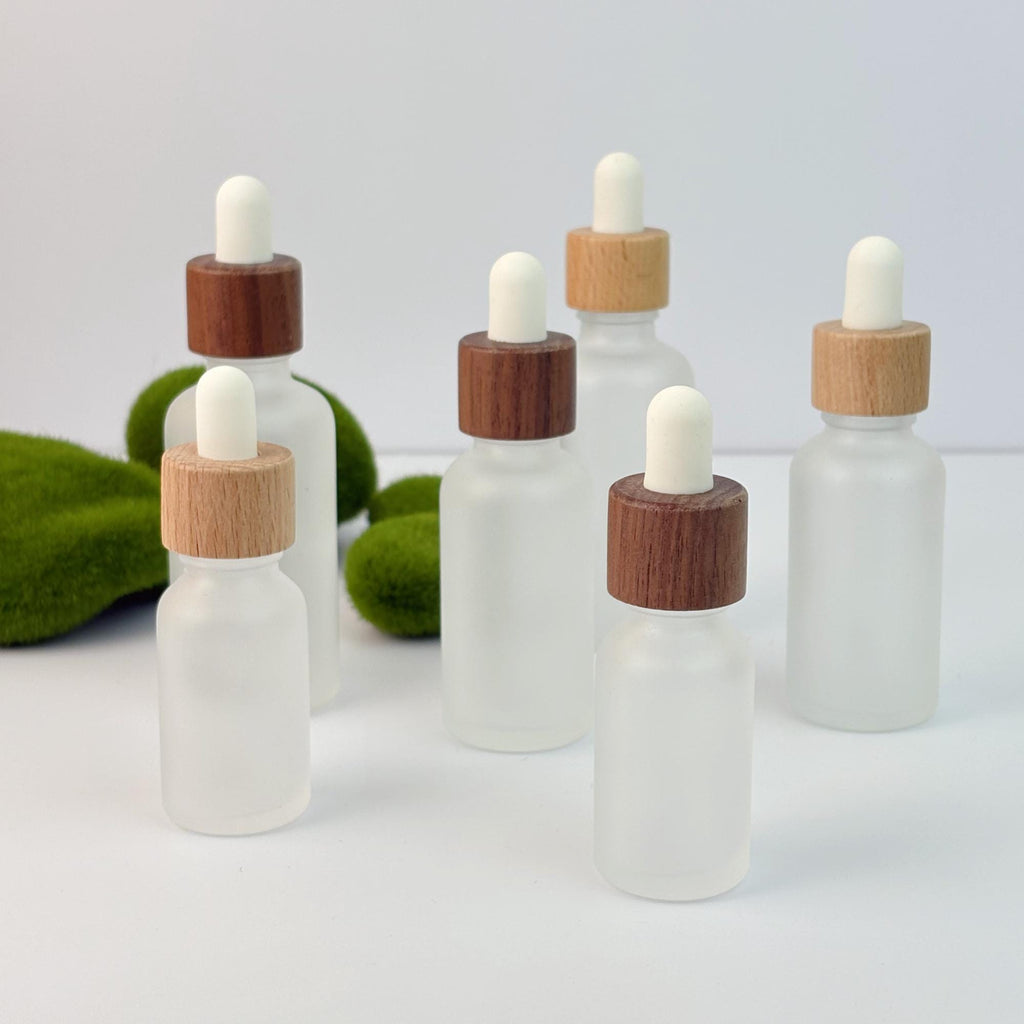 Empty Frosted Glass Dropper Bottles
