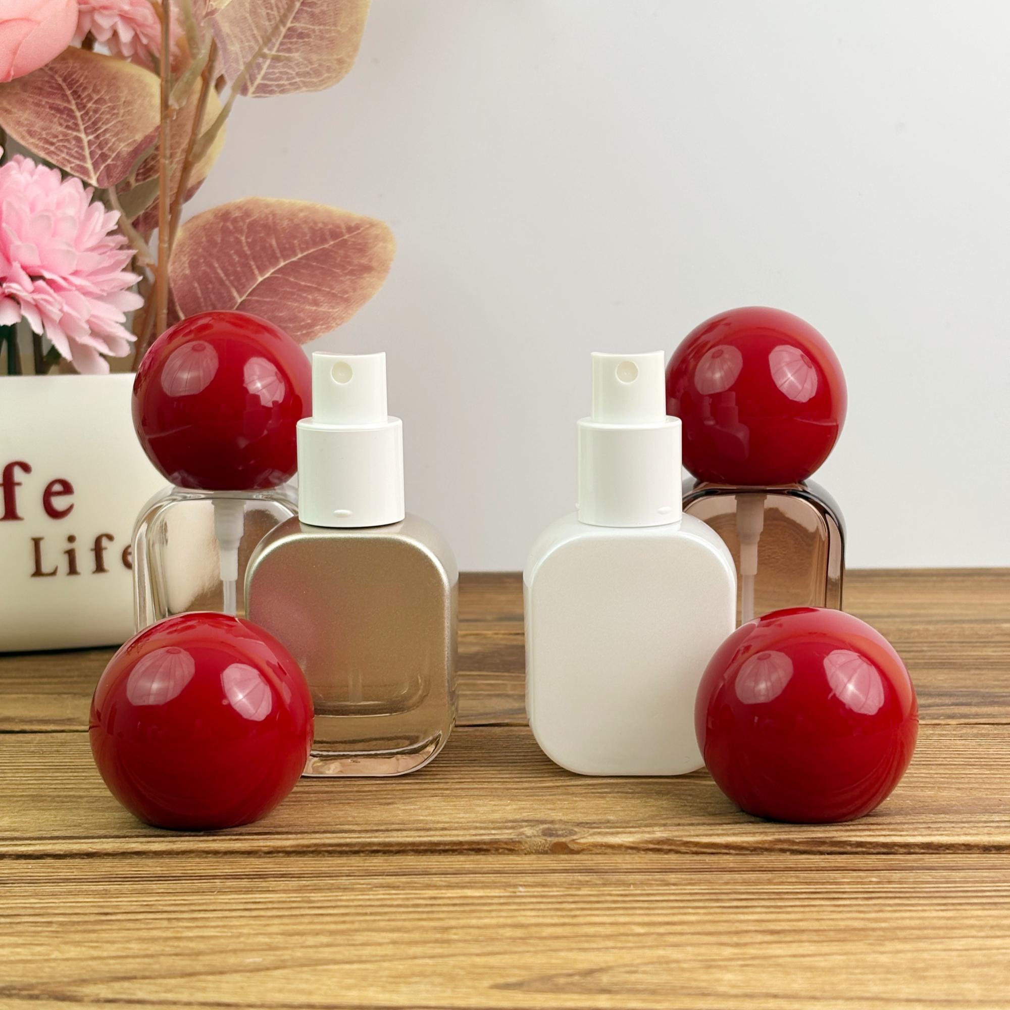 20ml Minimalist Glass Spray Bottle with Red Ball Cap
