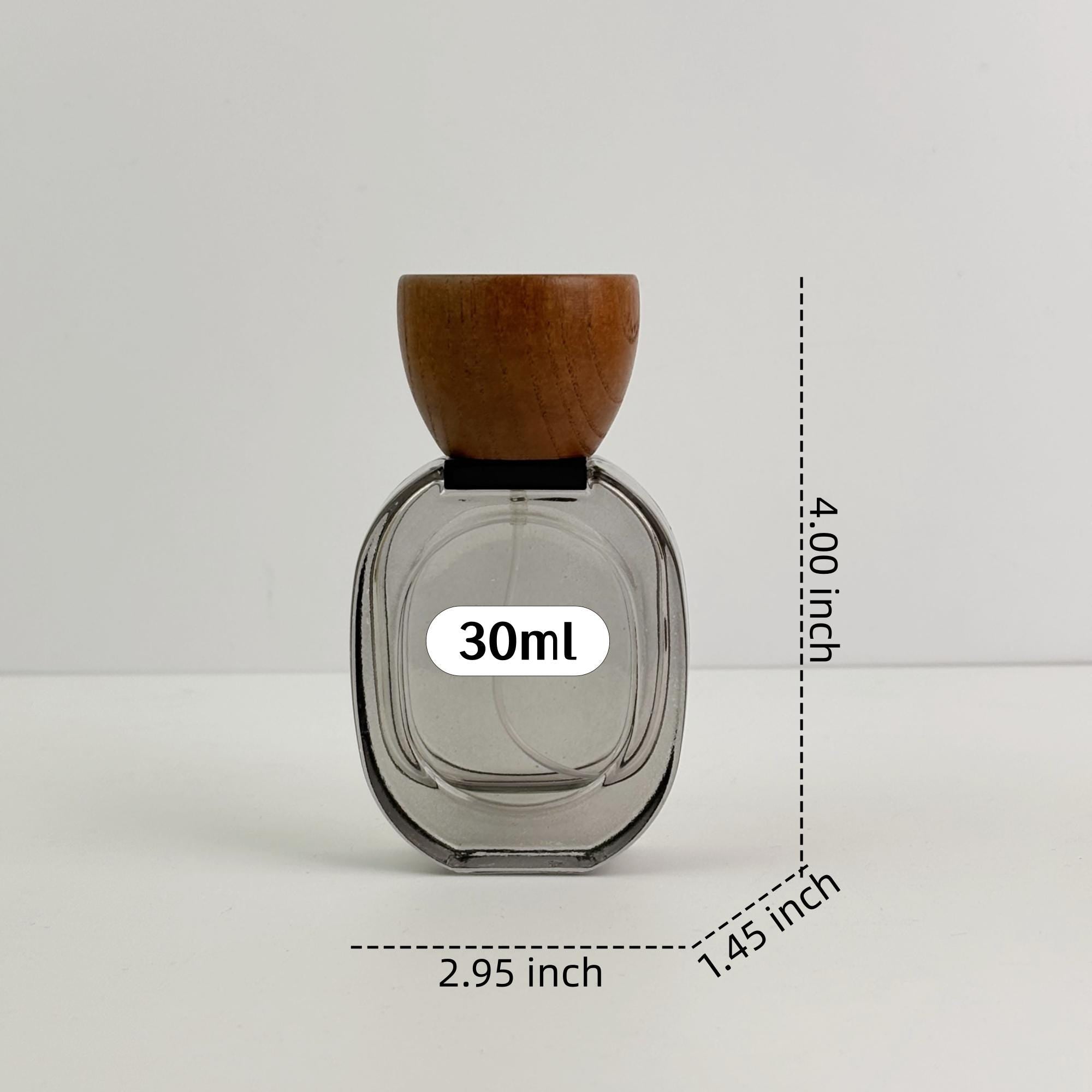 30ml Glass Spray Bottle with Wooden Cap, Frosted