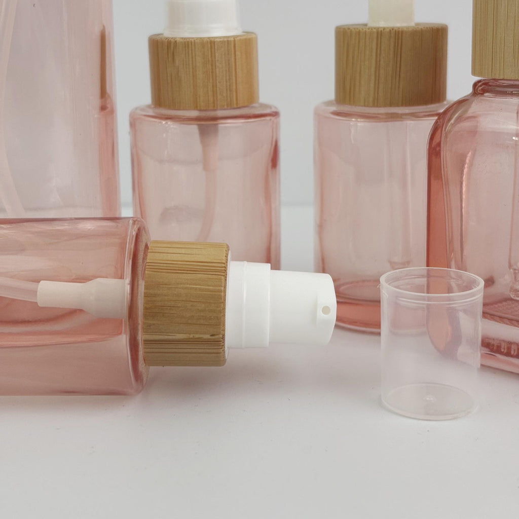 Pink Glass Cosmetic Container