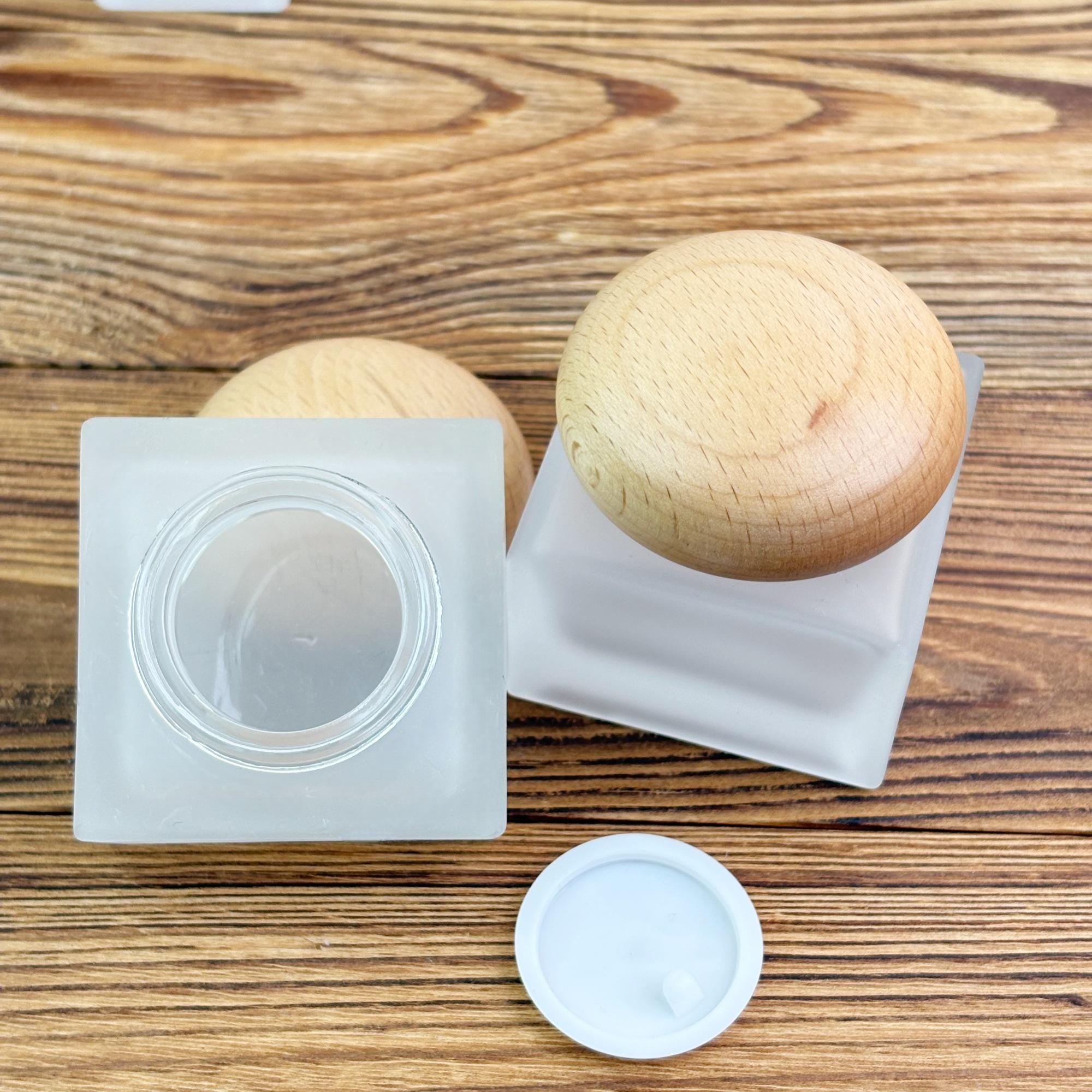 Frosted Glass Lotion Bottle and Cream Jar