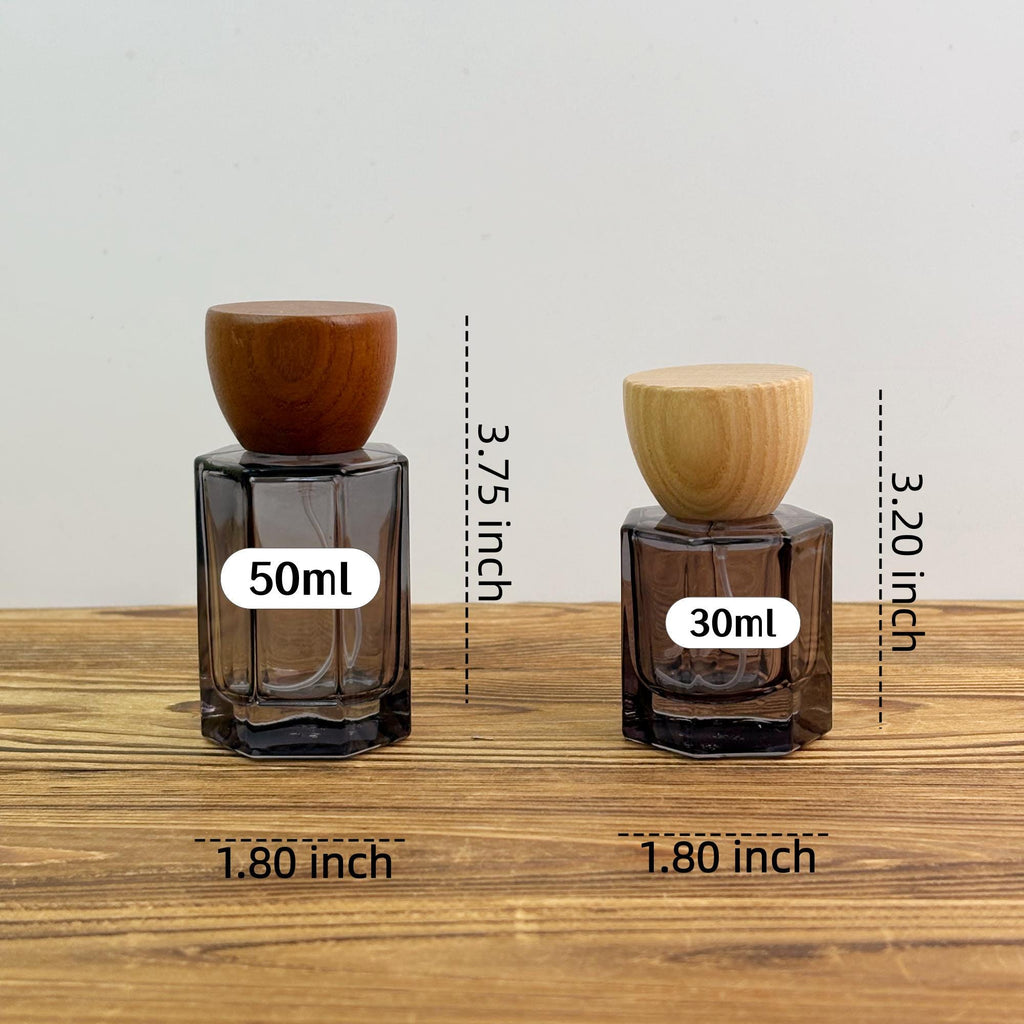 30ml 50ml Glass Spray Bottle with Wooden Cap