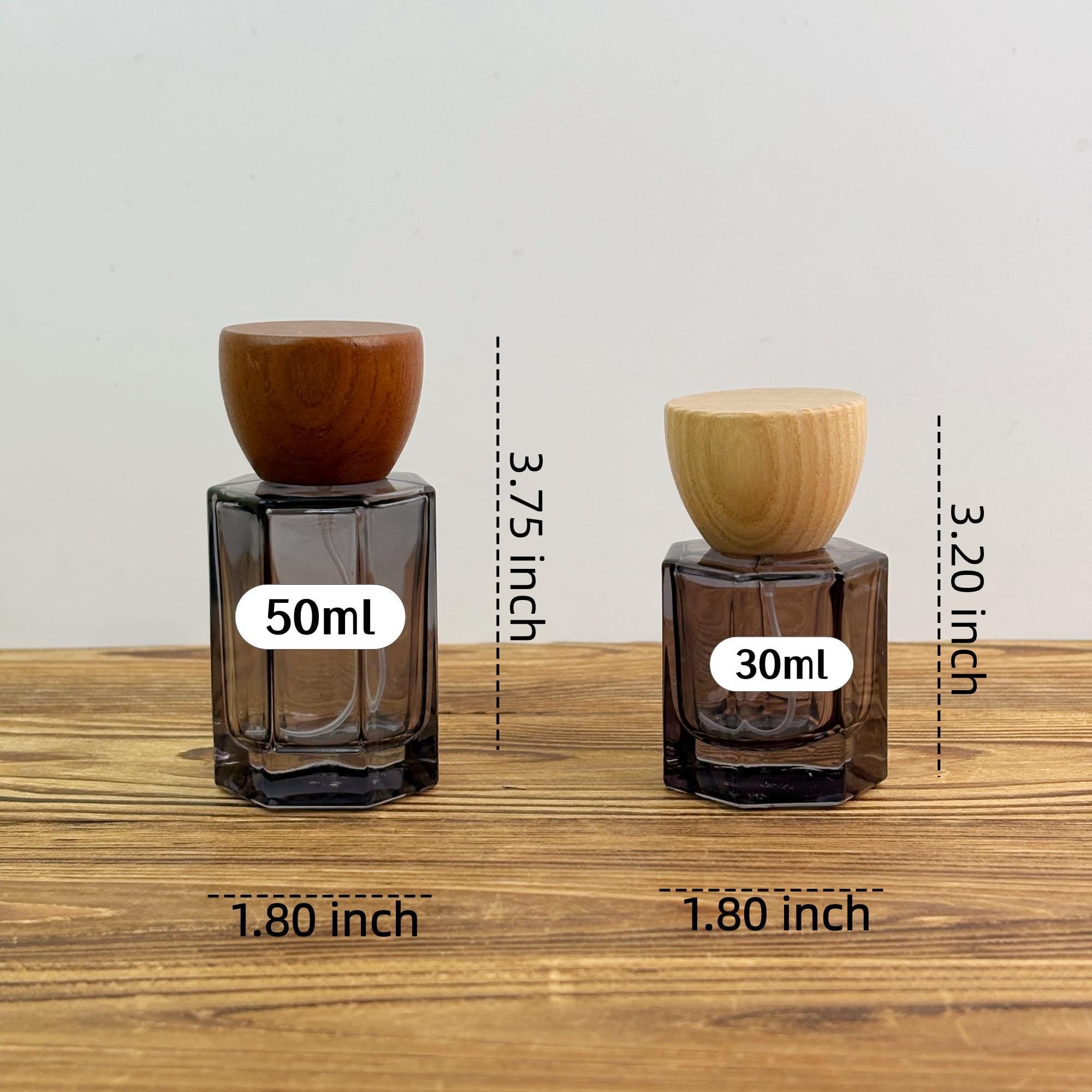 30ml 50ml Glass Spray Bottle with Wooden Cap