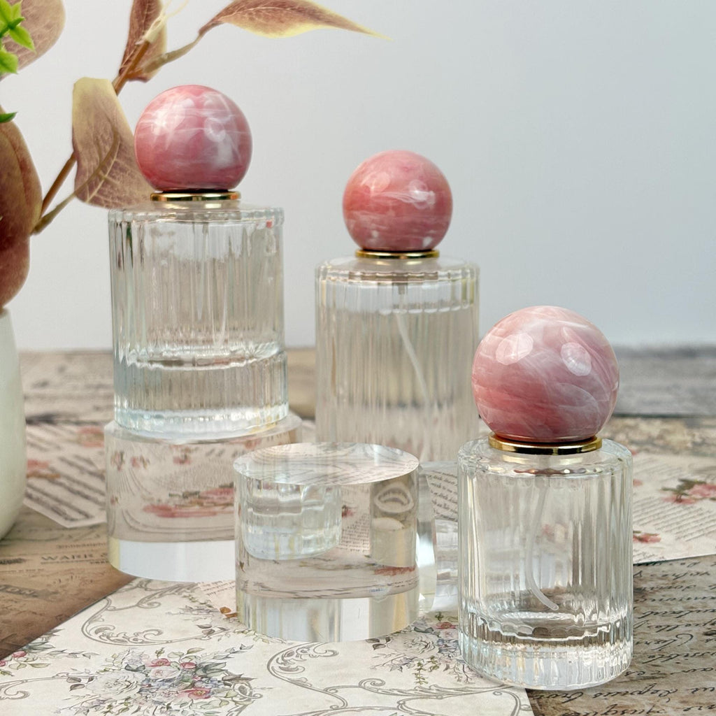 Luxury Clear Striped Glass Spray Bottle