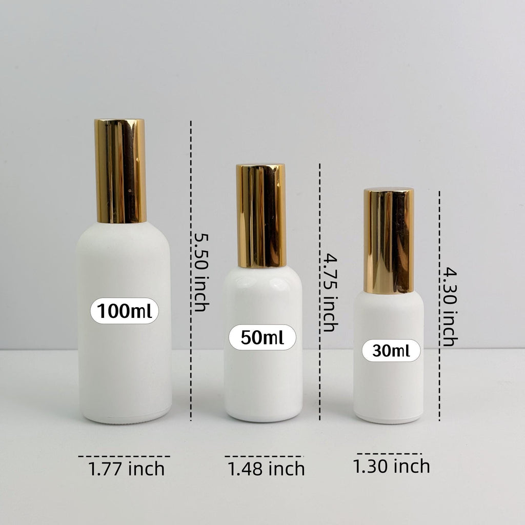 White Glass Spray Bottle, Glossy