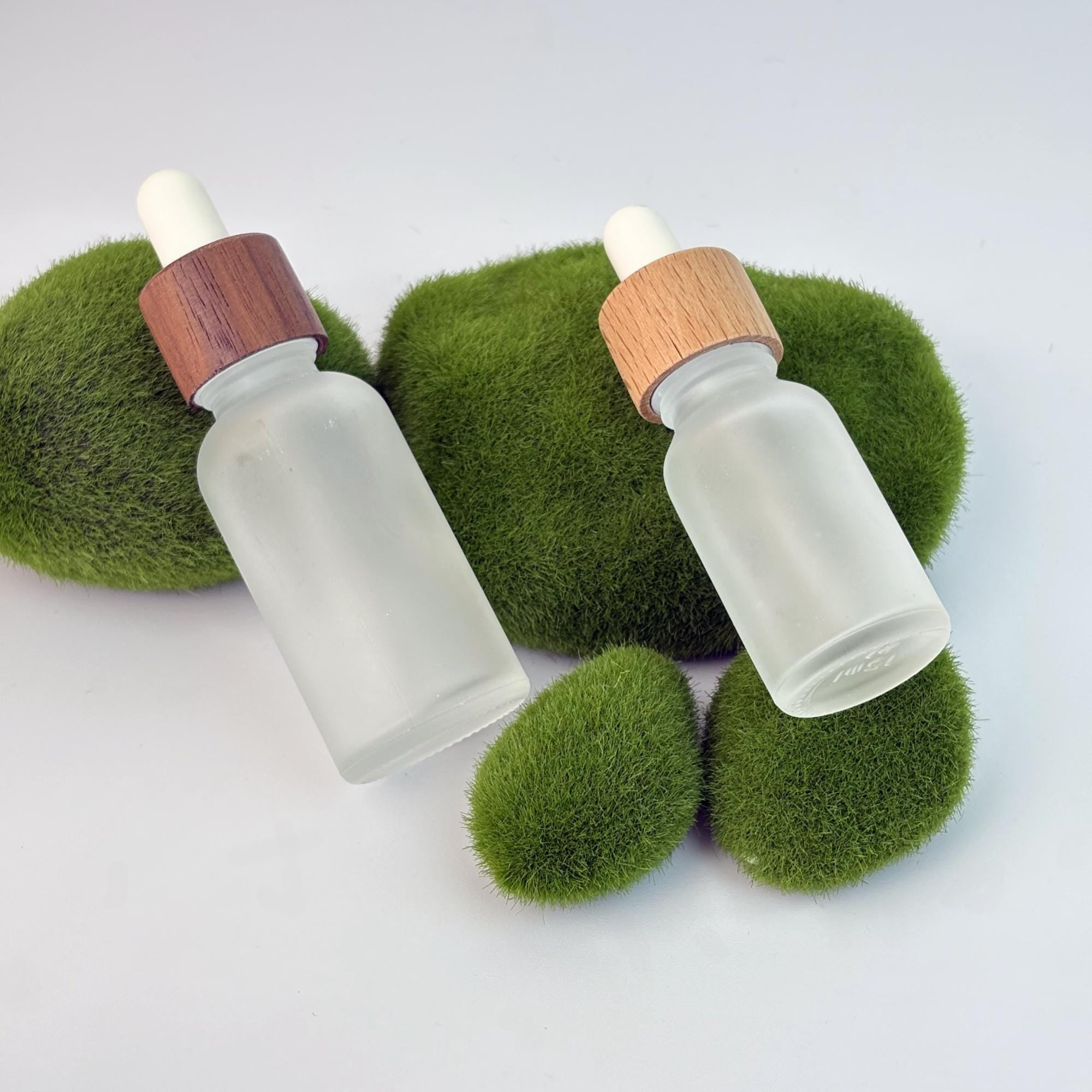 Empty Frosted Glass Dropper Bottles