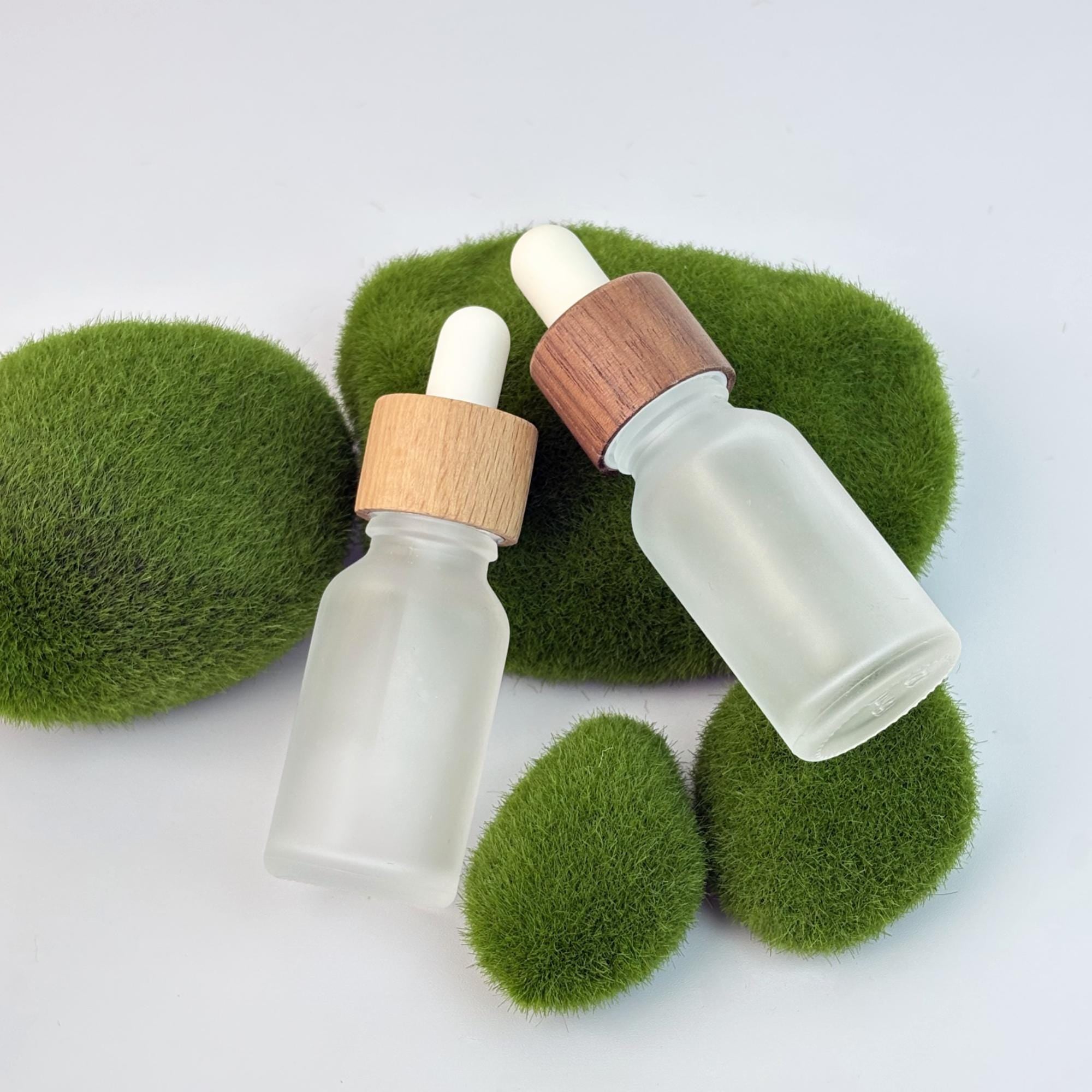 Empty Frosted Glass Dropper Bottles