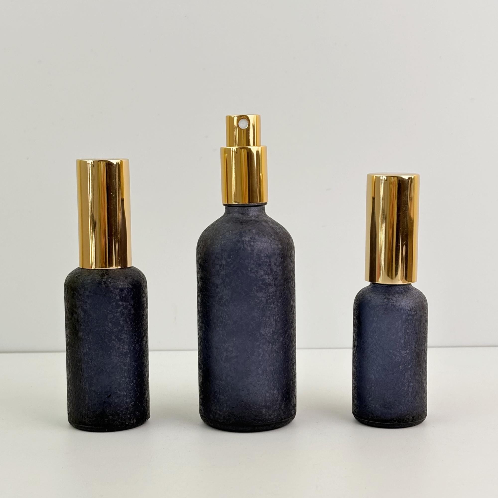 30ml 50ml 100ml Textured Deep Blue Glass Spray Bottle