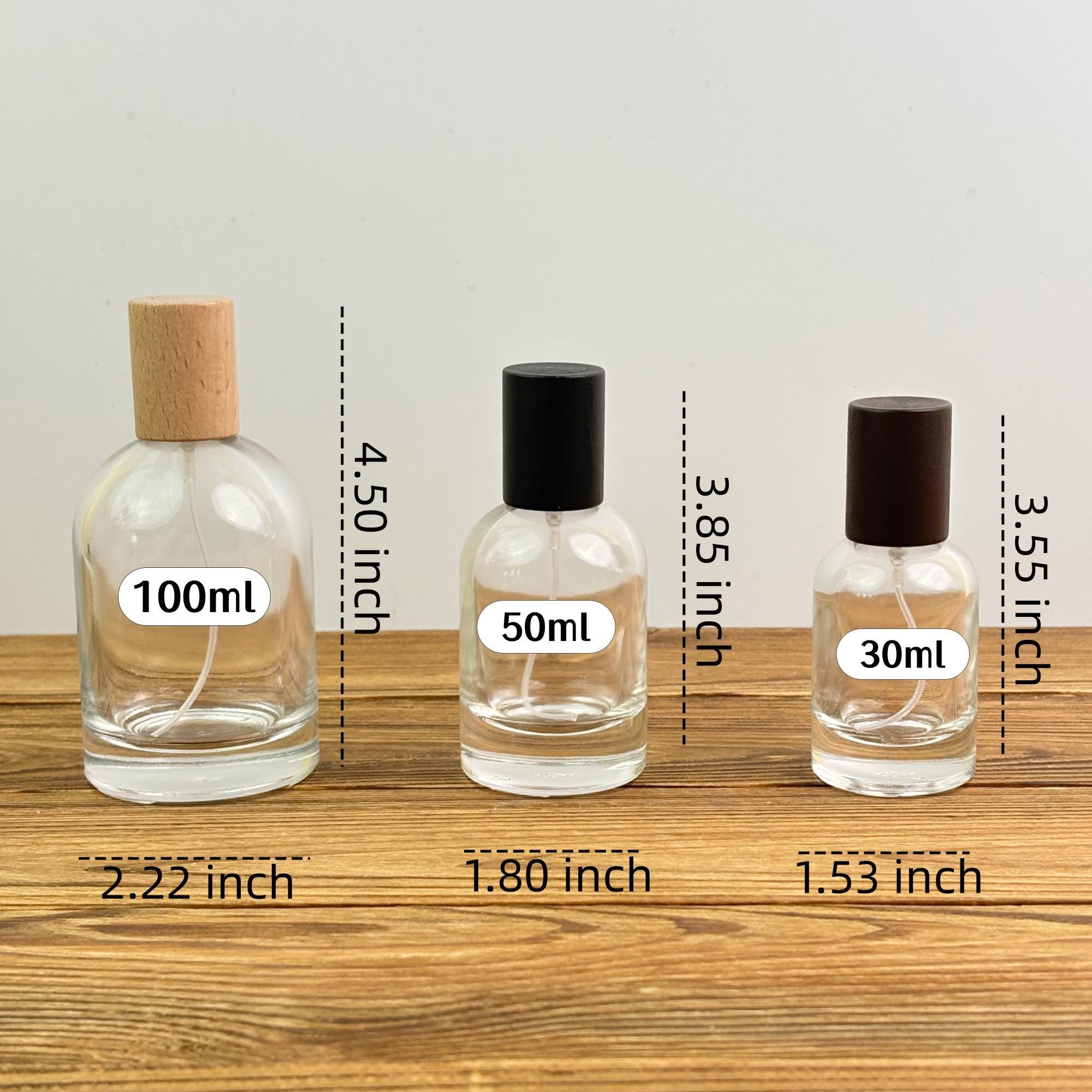 Clear Glass Perfume Spray Bottle with Wooden Cap