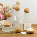 Frosted Glass Lotion Bottle and Cream Jar