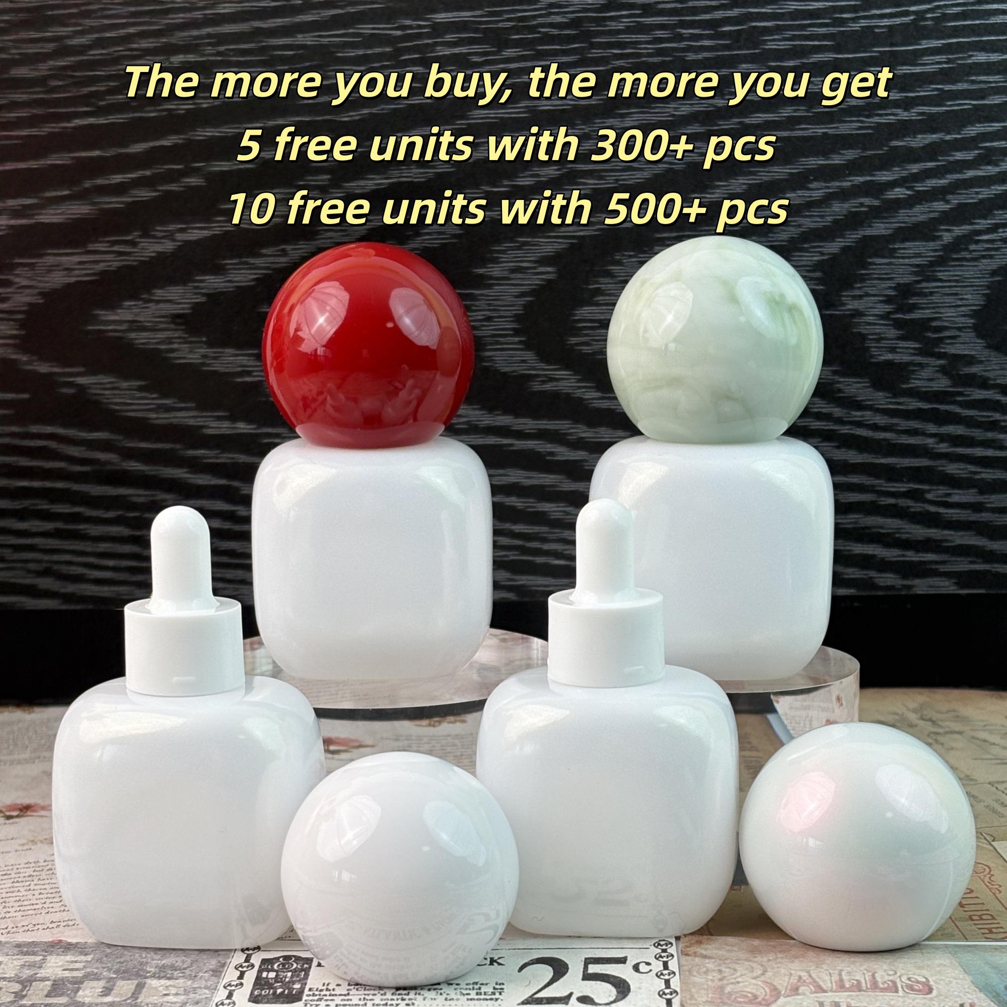 30ml White Glass Dropper Bottles with Plastic Ball Cap