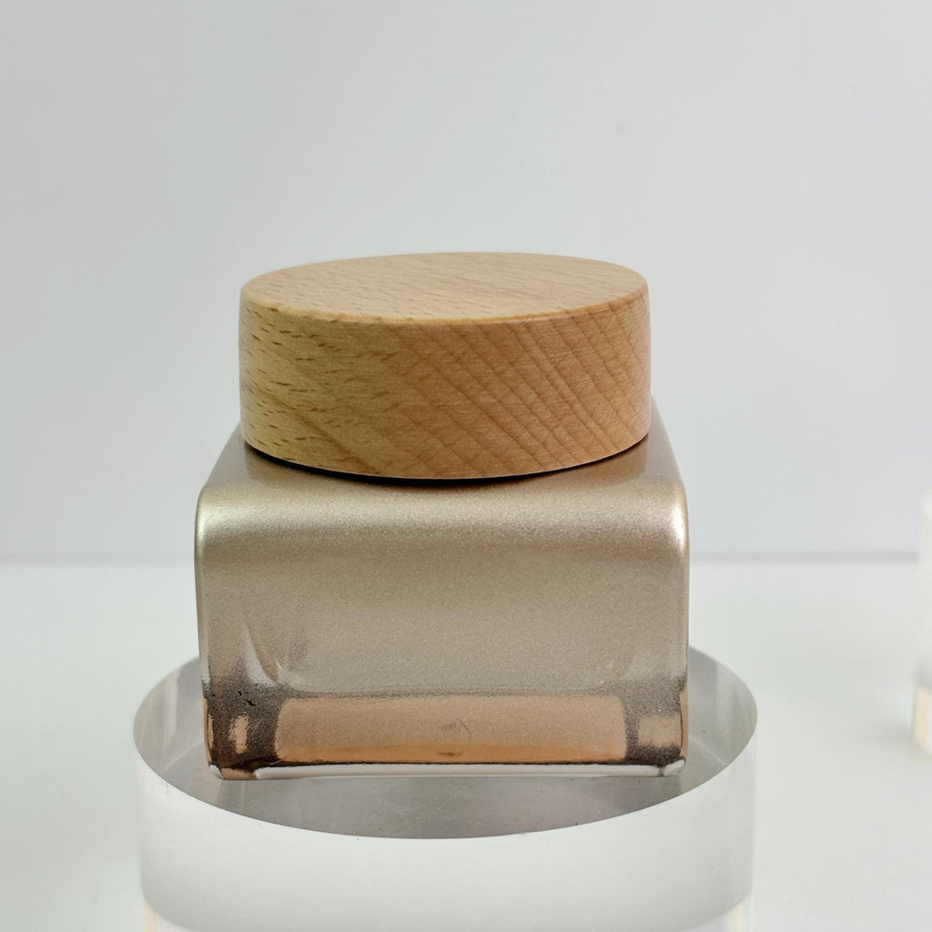 Champagne Square Glass Cream Jar 30g 50g