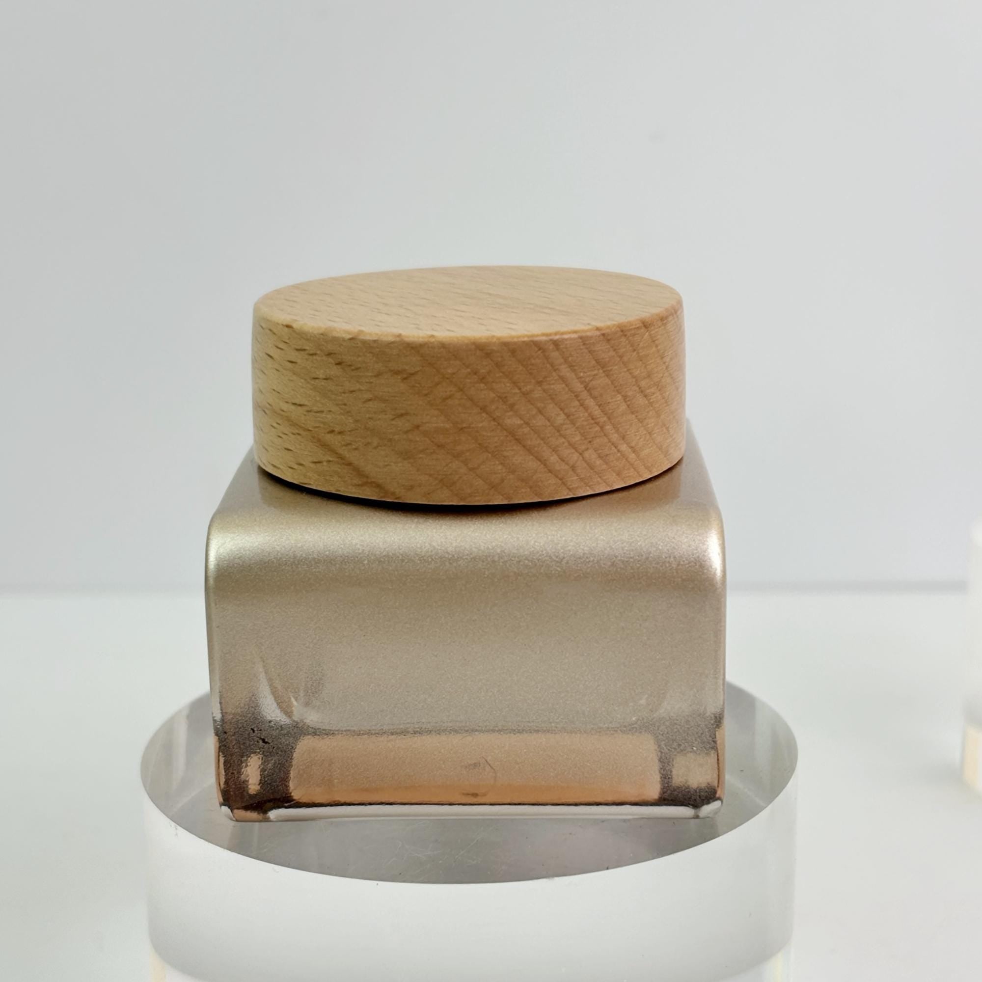 Champagne Square Glass Cream Jar 30g 50g