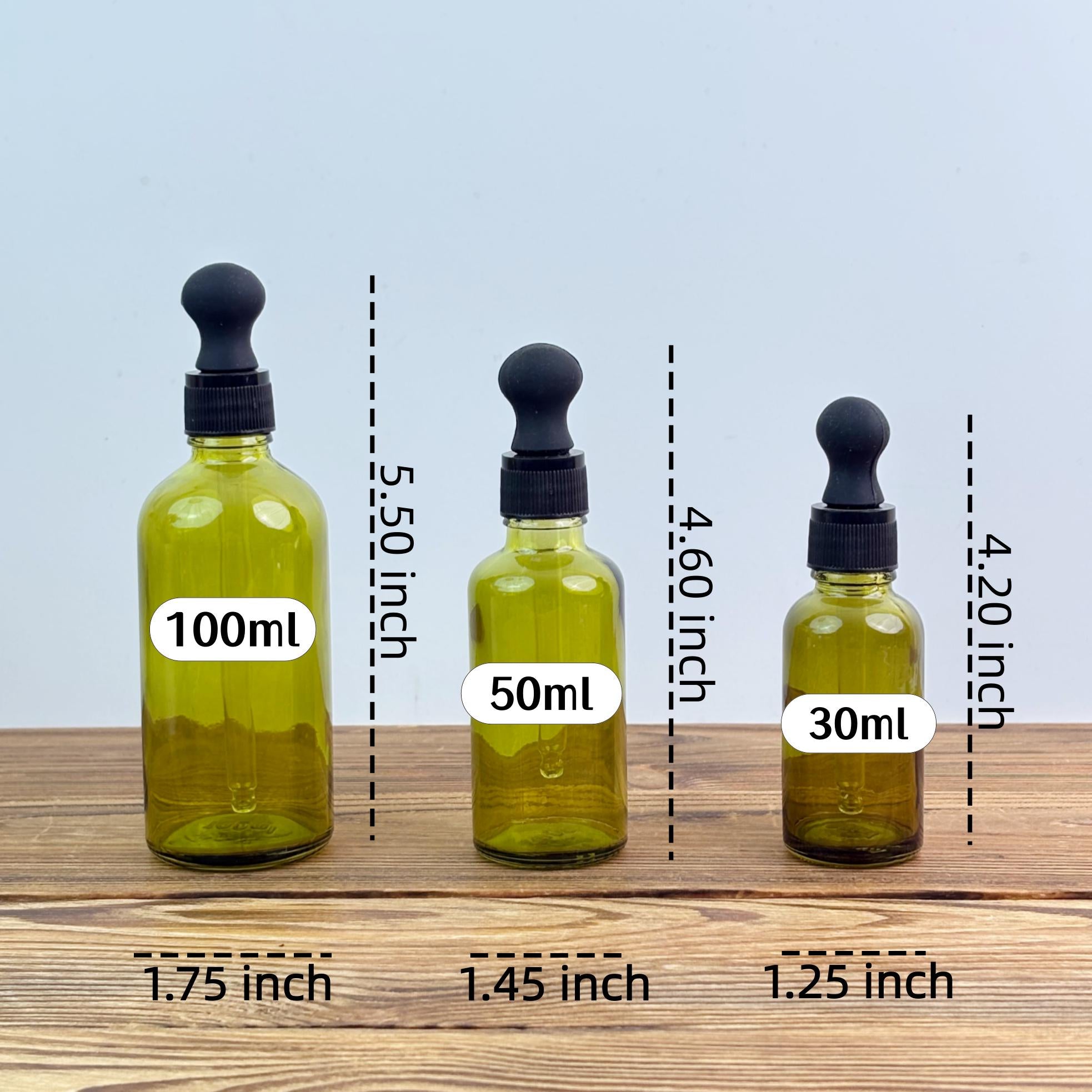 Minimalist Amber Green Glass Tincture Bottles
