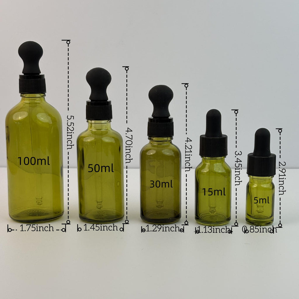 Glass Dropper Bottles with Black Plastic Lid
