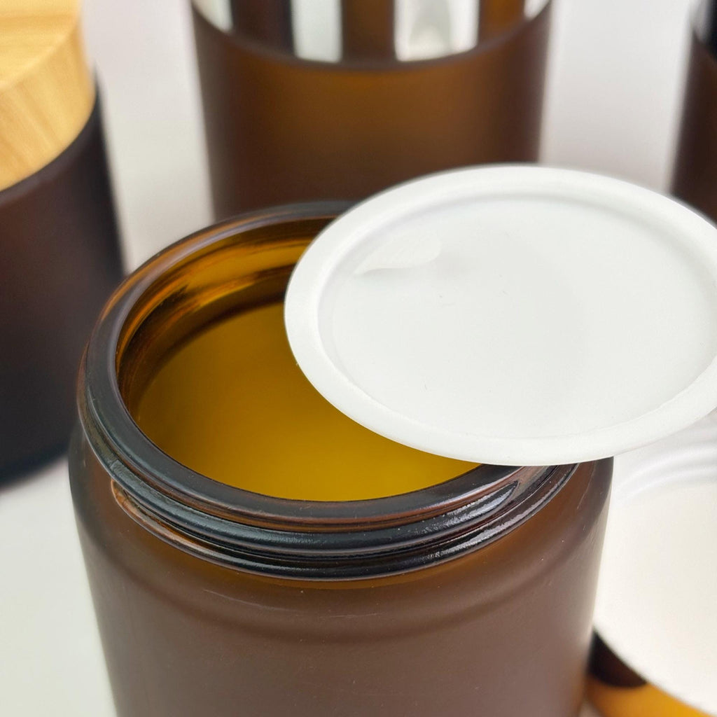 100g Amber Frosted Glass Cream Jar