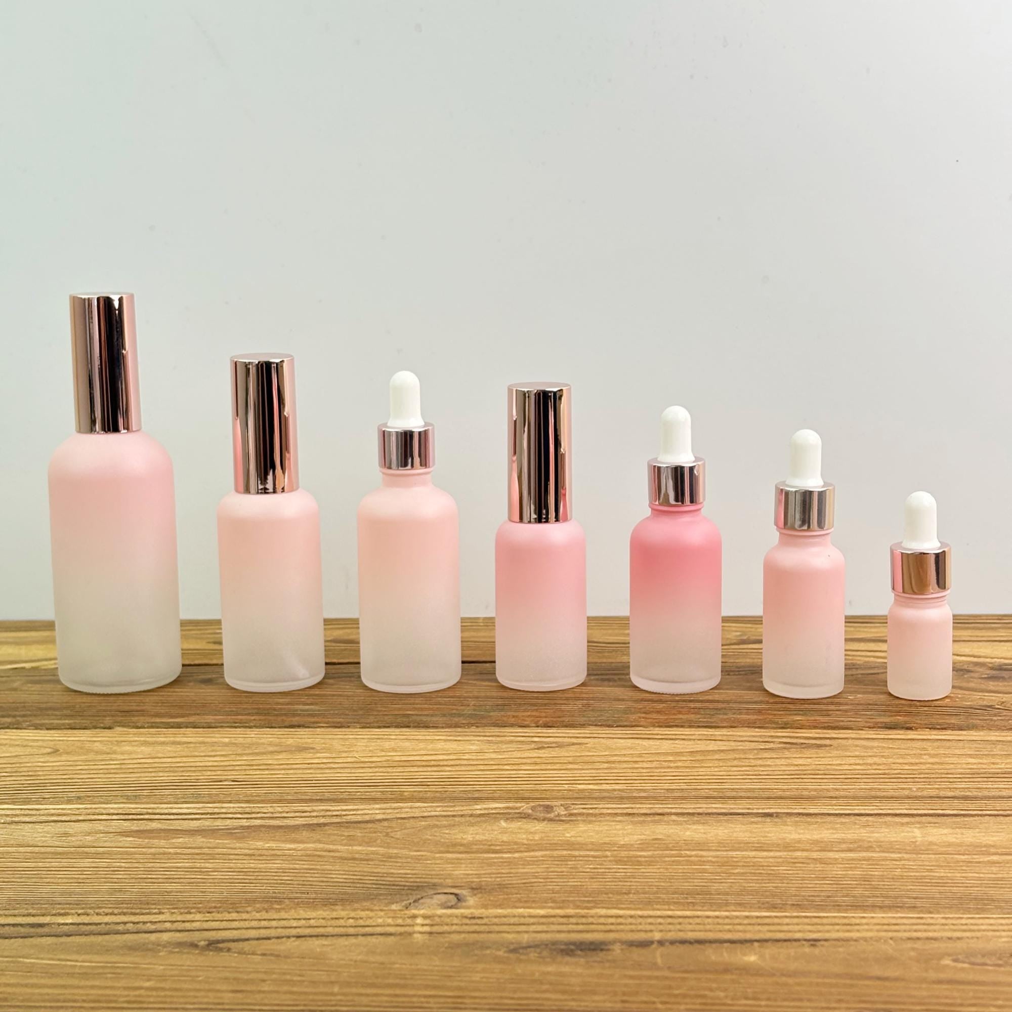 Gradient Pink Glass Dropper Bottle