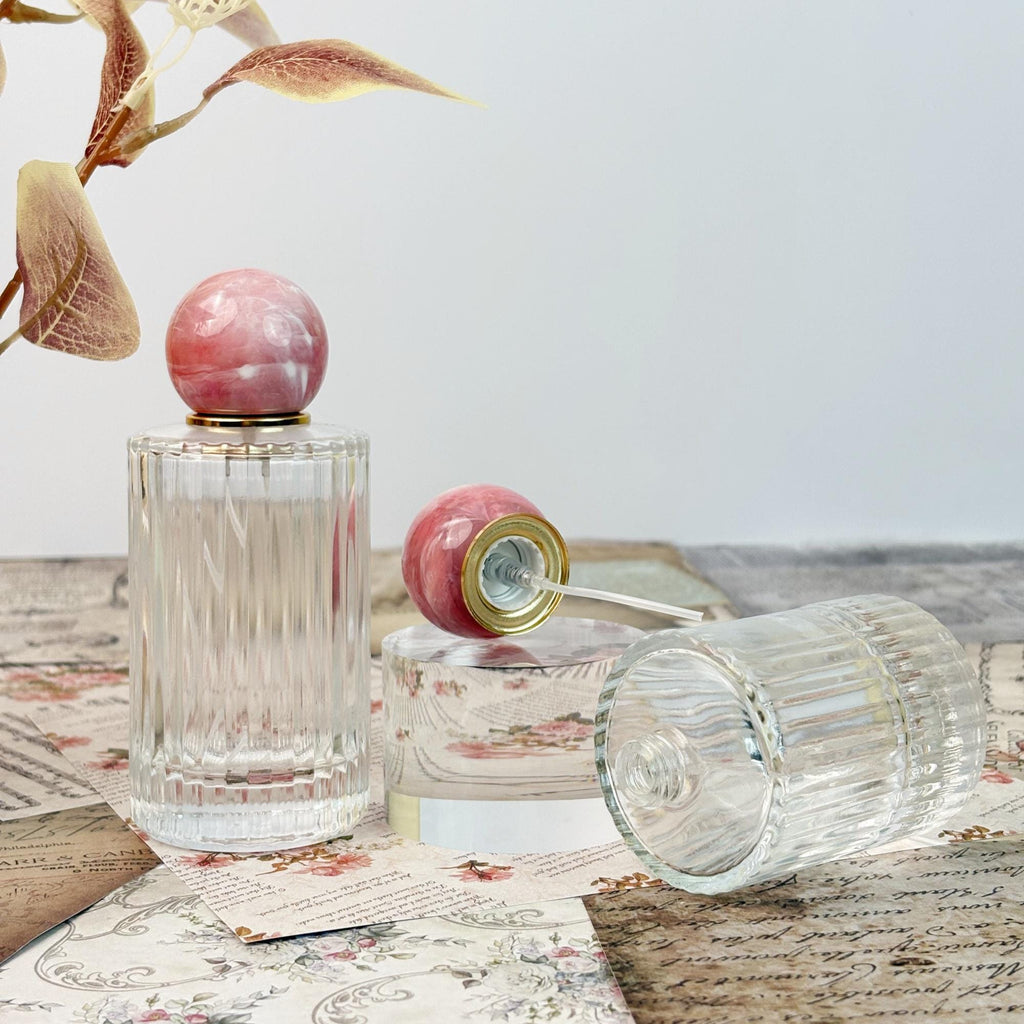 Luxury Clear Striped Glass Spray Bottle