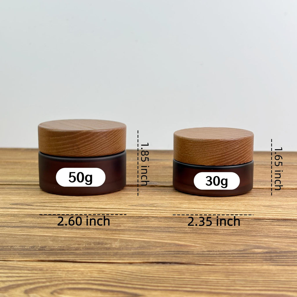 Empty Amber Frosted Glass Cosmetic Packaging