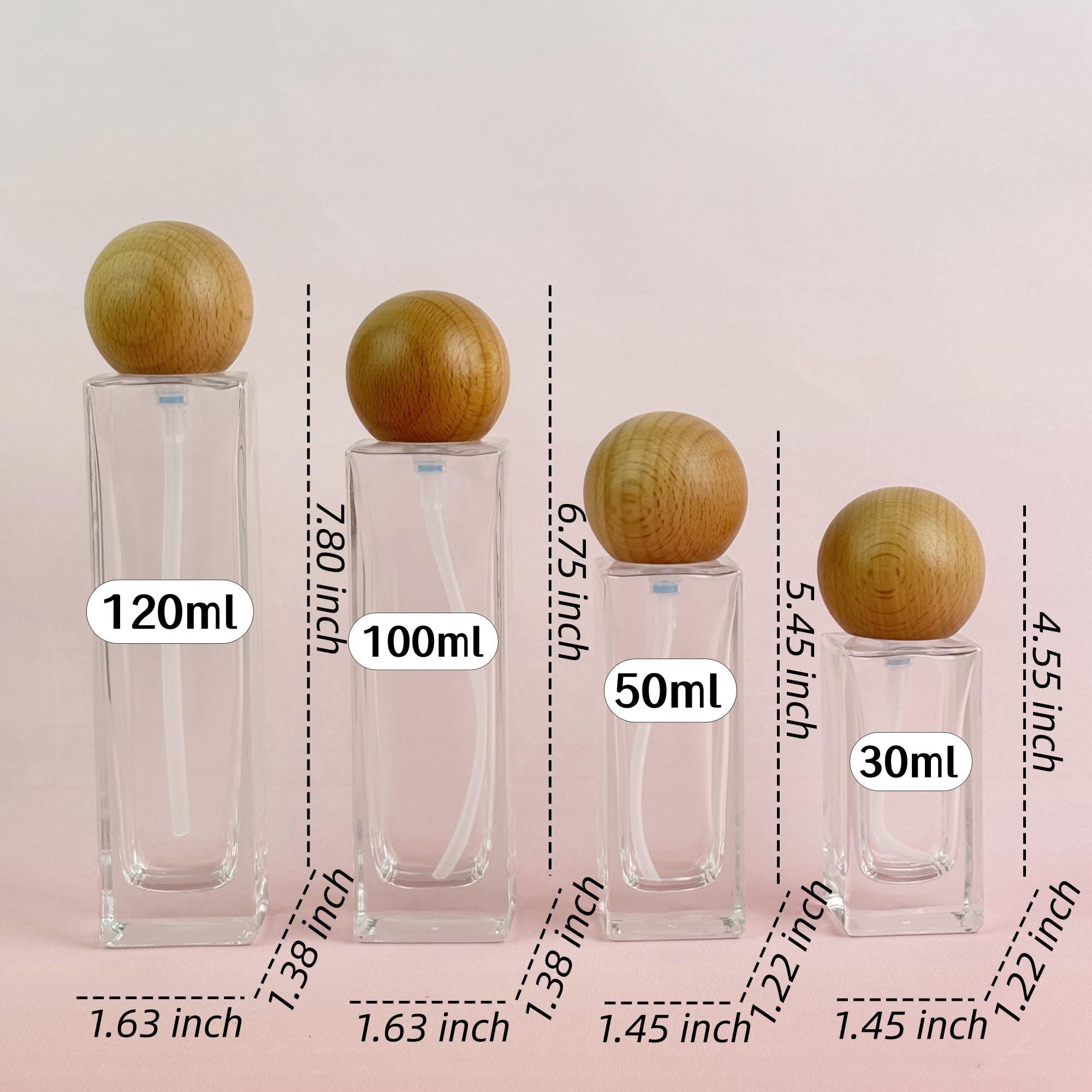 Clear Glass Cosmetic Container with Wooden Cap