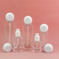 Luxury White Round Cap Clear Glass Lotion Pump Bottles