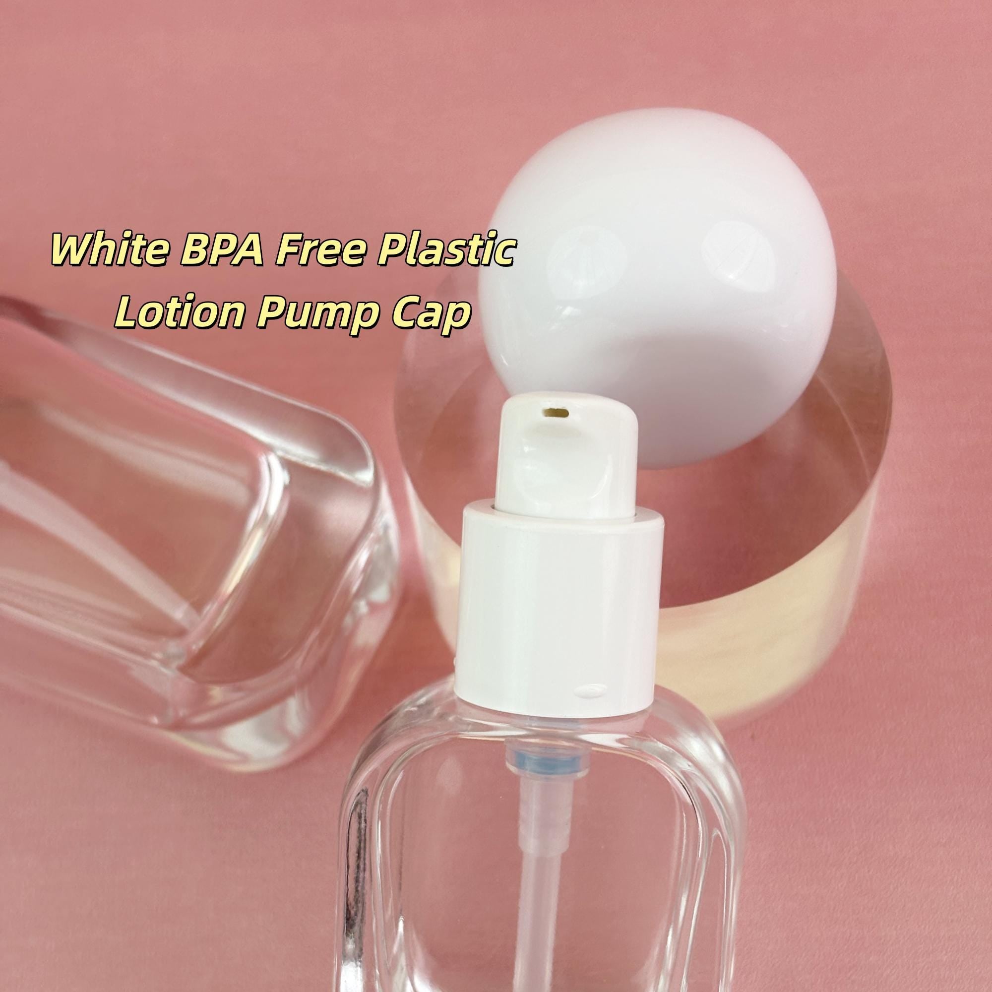 Luxury White Round Cap Clear Glass Lotion Pump Bottles