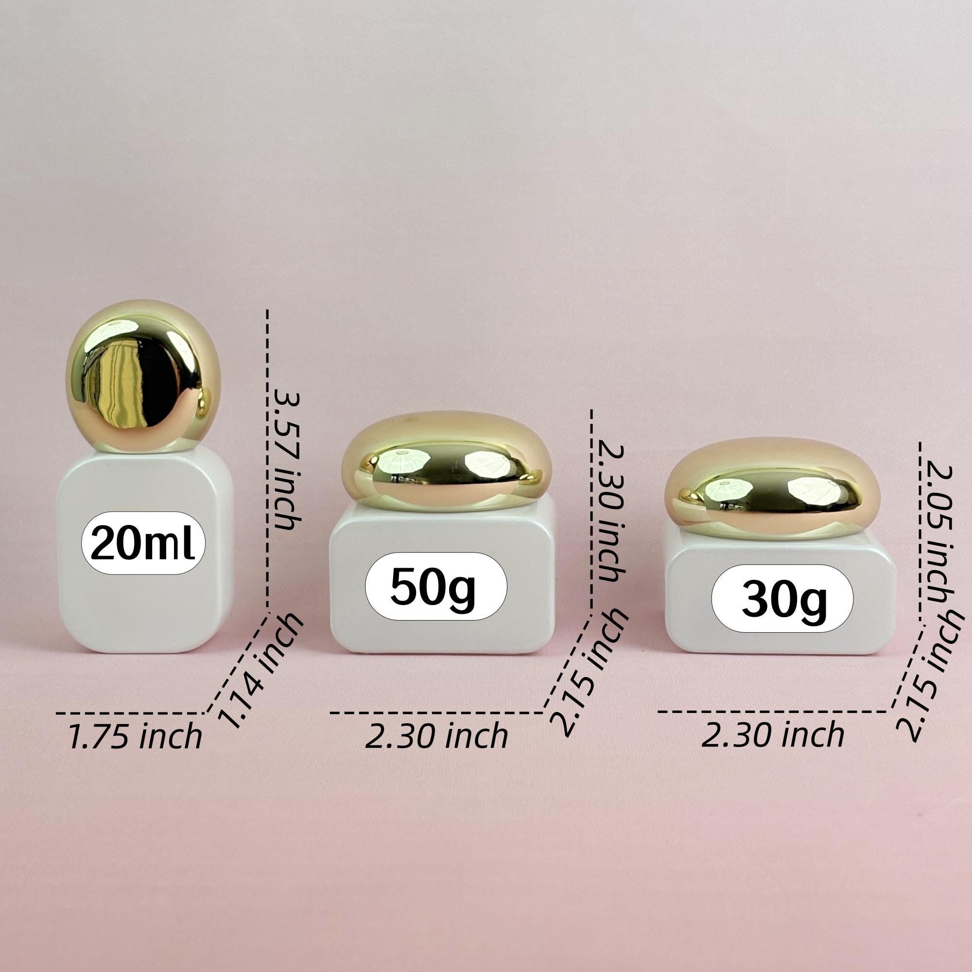Luxury White Glass Cosmetic Containers