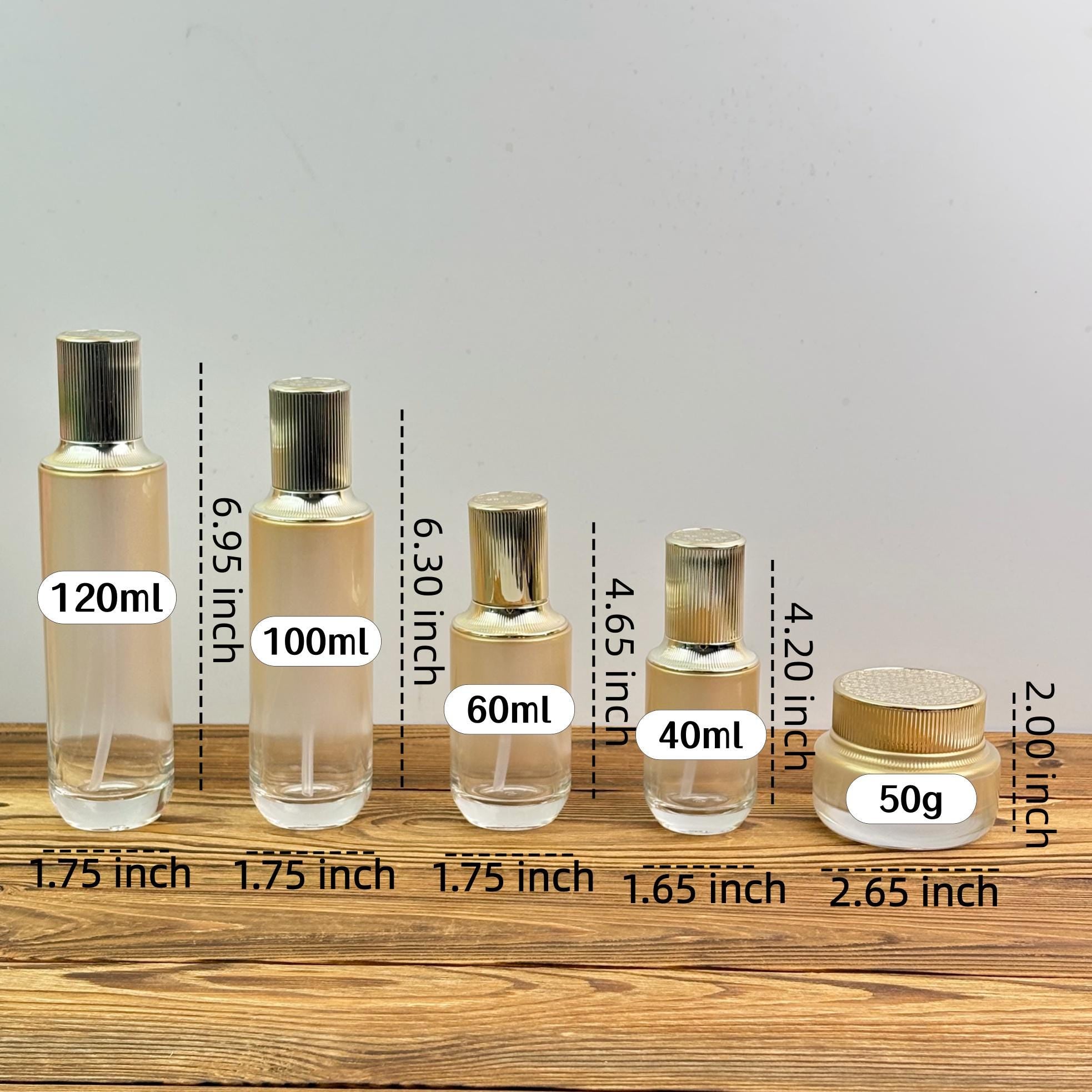 Luxury Gold Gradient Glass Skincare Packaging