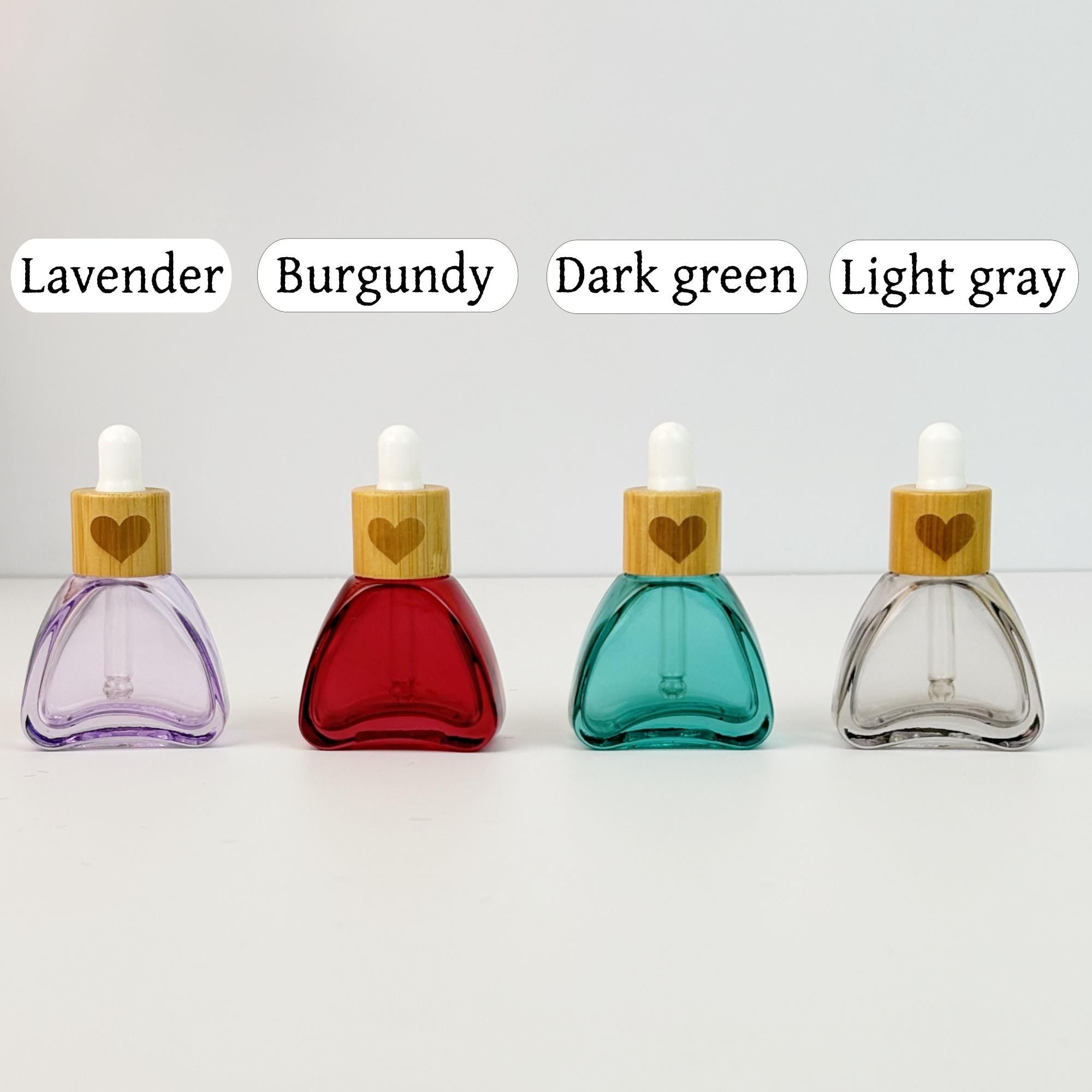 10ml Colorful Glass Tincture Bottle with Wood Heart-shaped Cap