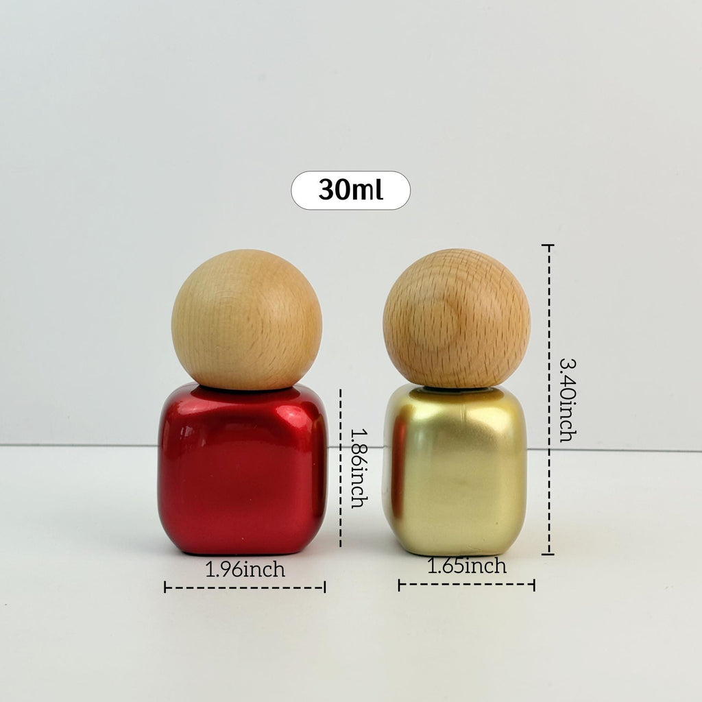 30ml Handmade Wooden Cap Glass Cosmetic Containers