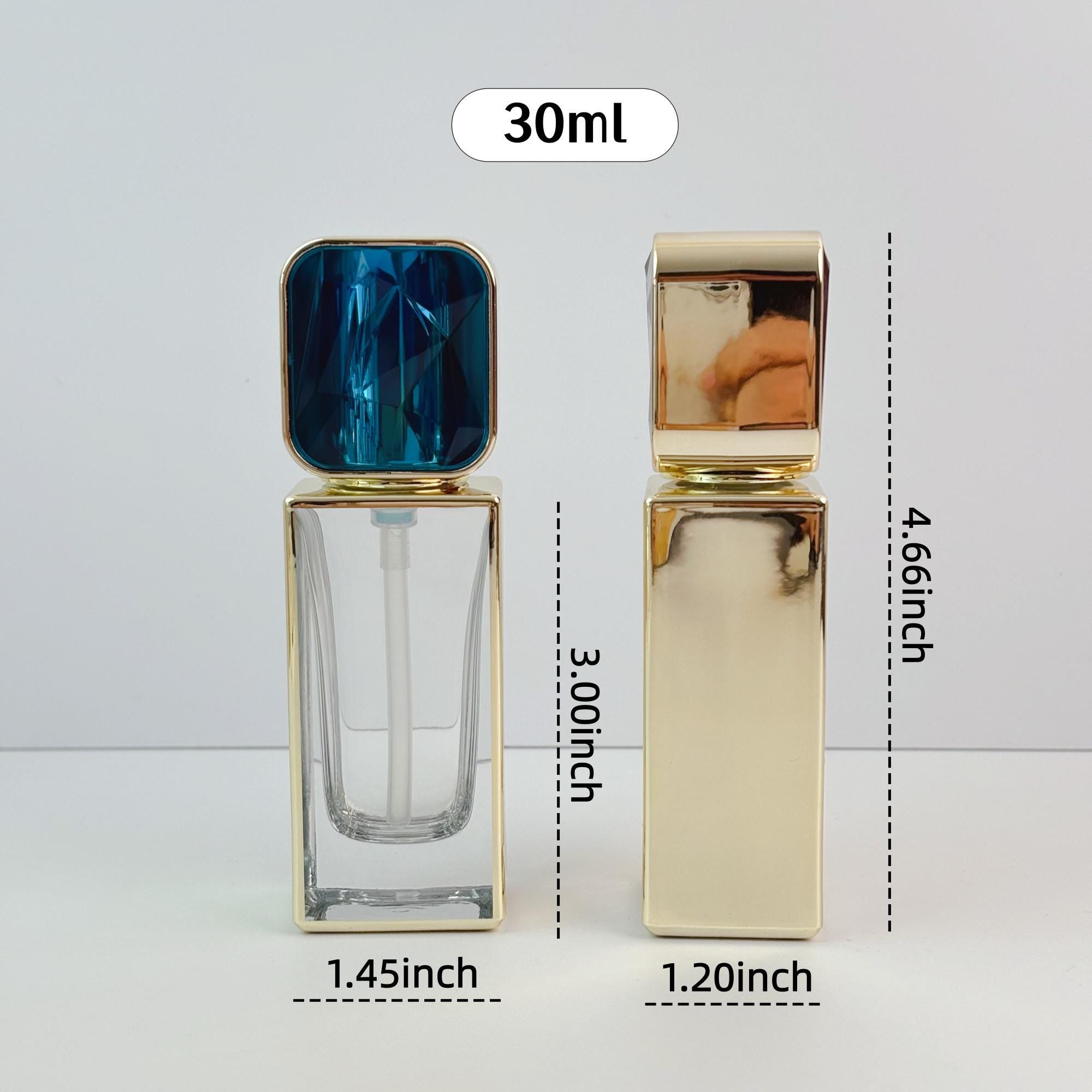 Gilded-Accent Square Glass Lotion Bottles