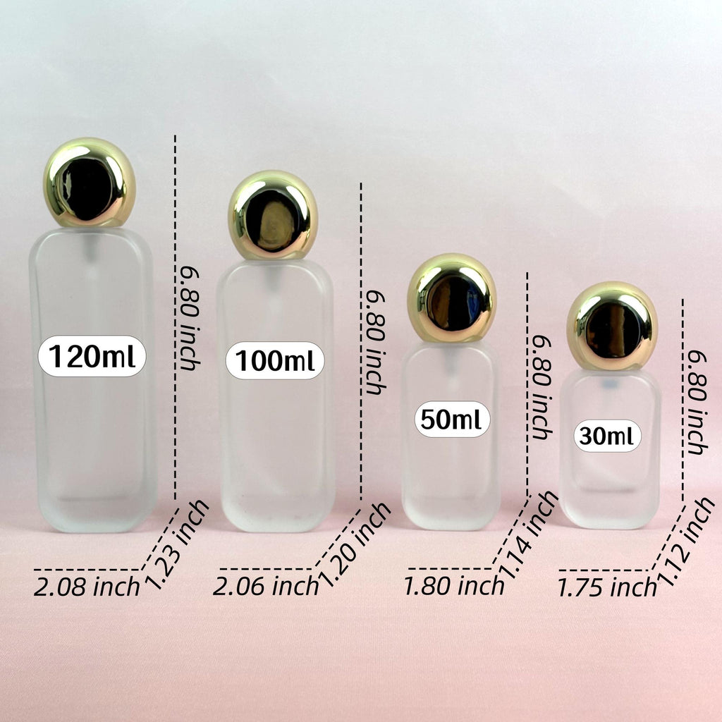 Frosted Glass Skincare Container with Light Gold Caps