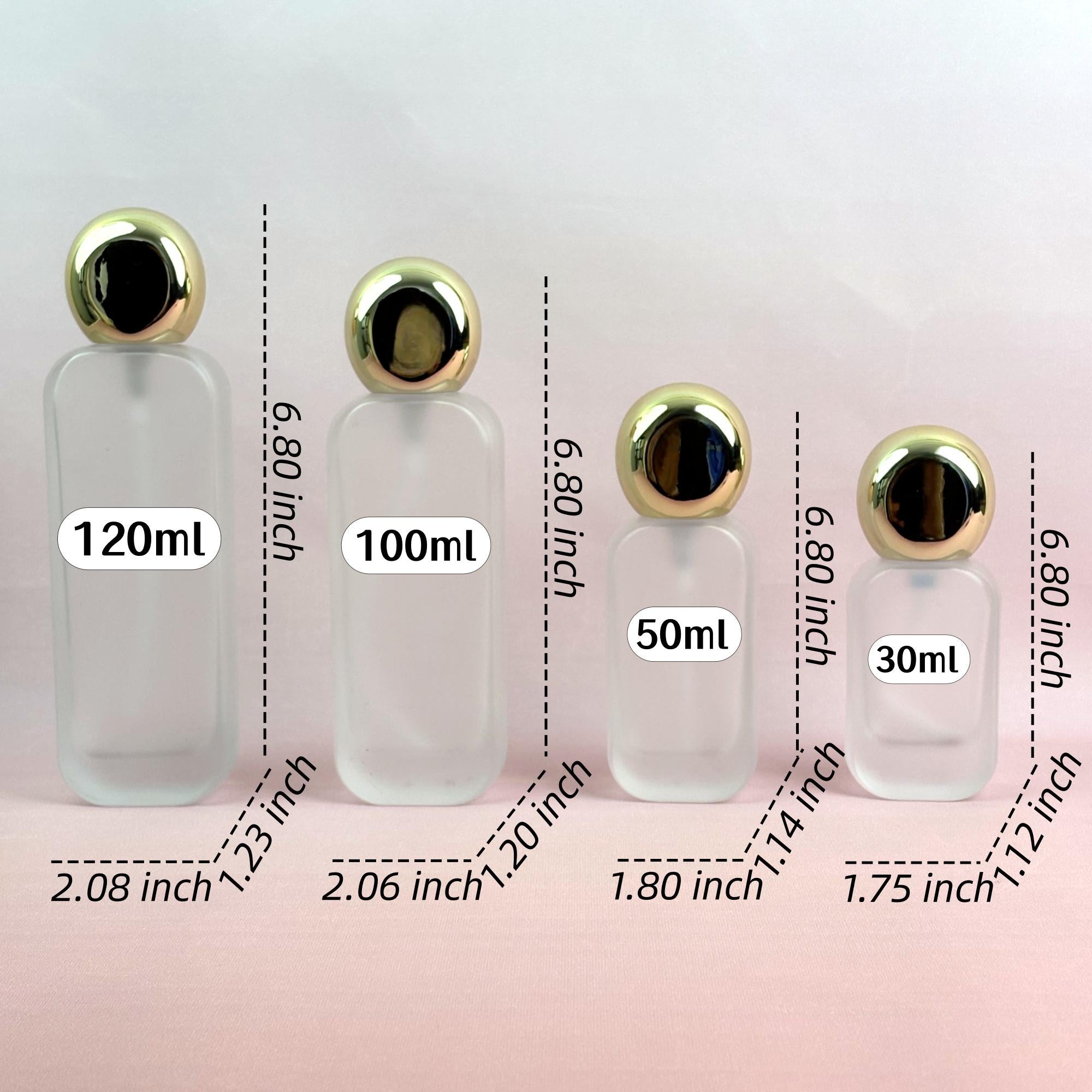 Frosted Glass Skincare Container with Light Gold Caps