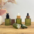 Olive Green Frosted Glass Spray Bottle