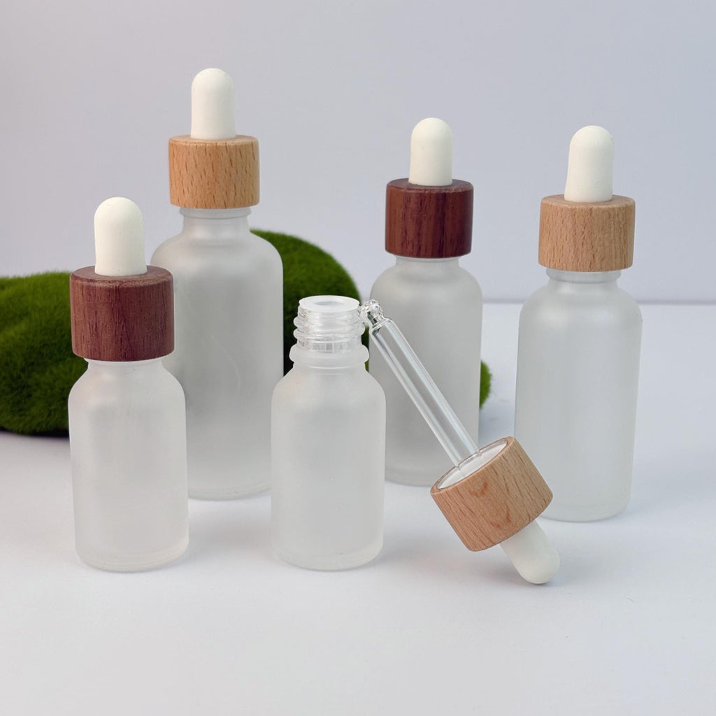 Empty Frosted Glass Dropper Bottles