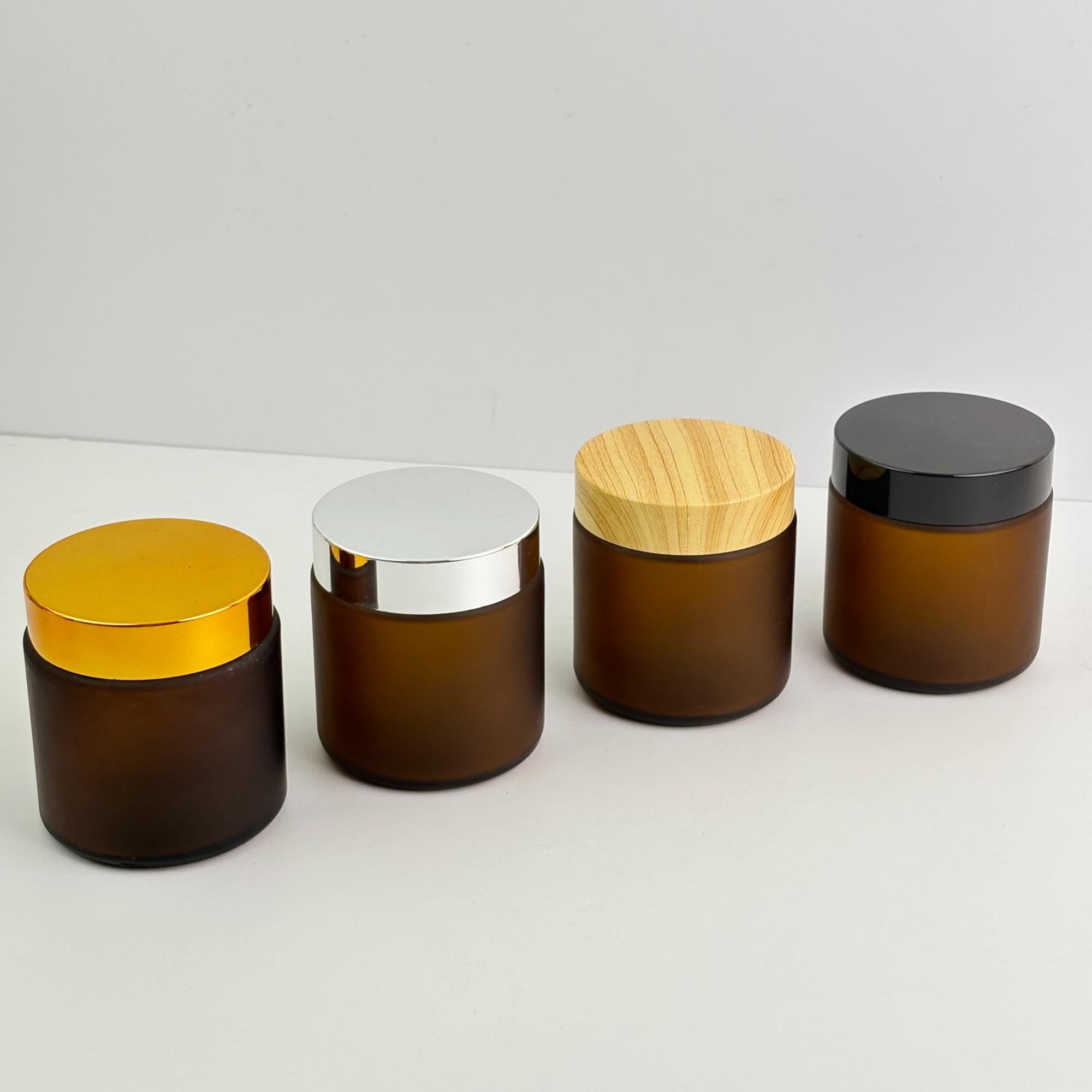 100g Amber Frosted Glass Cream Jar