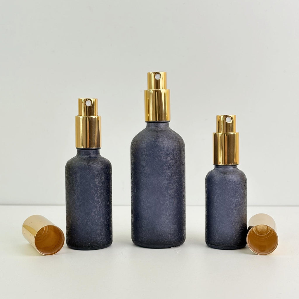 30ml 50ml 100ml Textured Deep Blue Glass Spray Bottle
