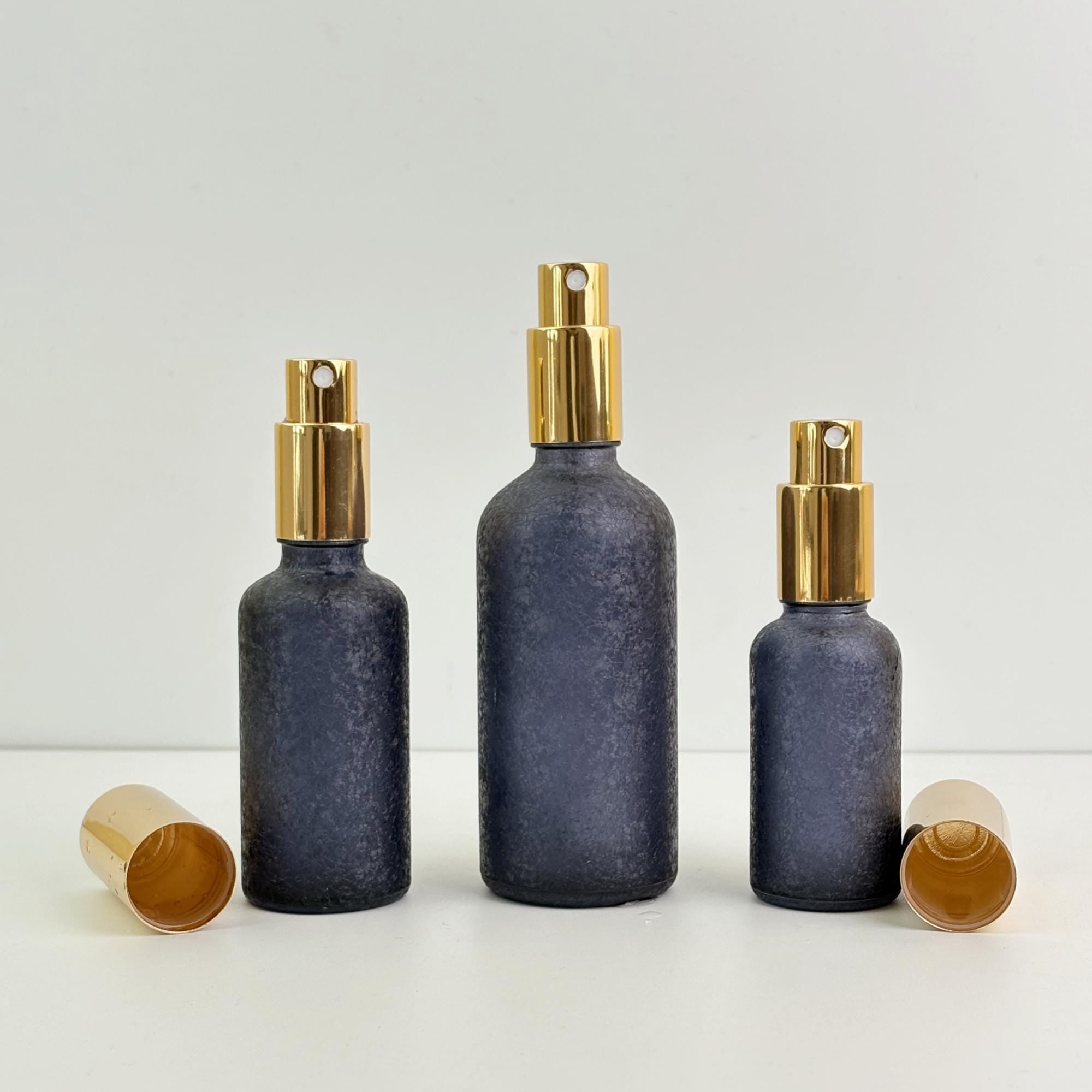 30ml 50ml 100ml Textured Deep Blue Glass Spray Bottle