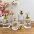 Vintage Ribbed Perfume Bottle with Gold Atomizer