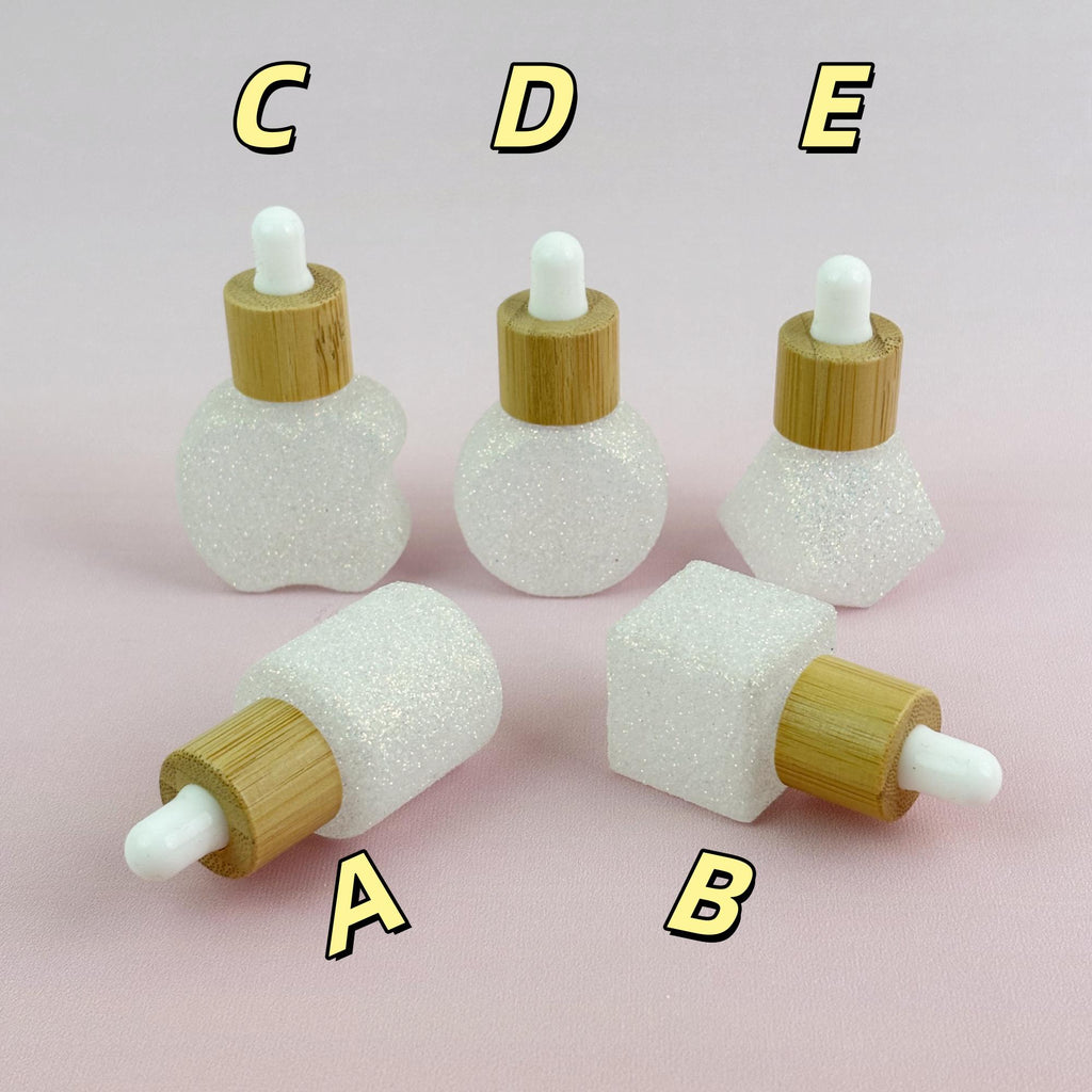 8ml Glittery Clear Glass Dropper Bottles