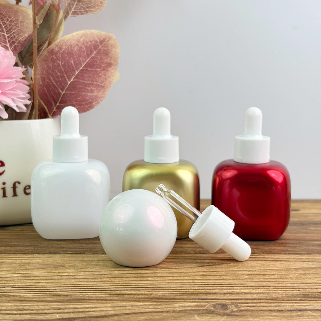 30ml Luxury Tincture Bottle in White Red Gold