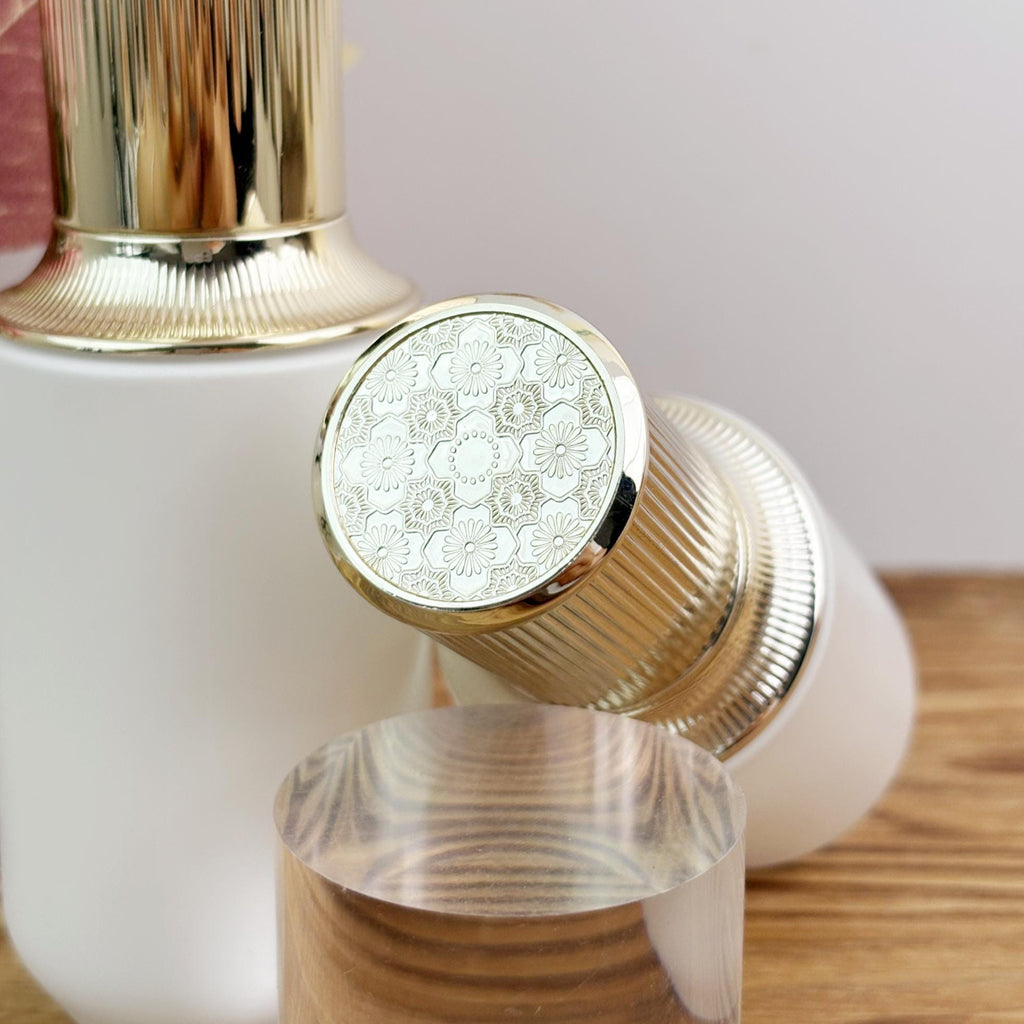 Luxury White Glass Lotion Pump Bottle