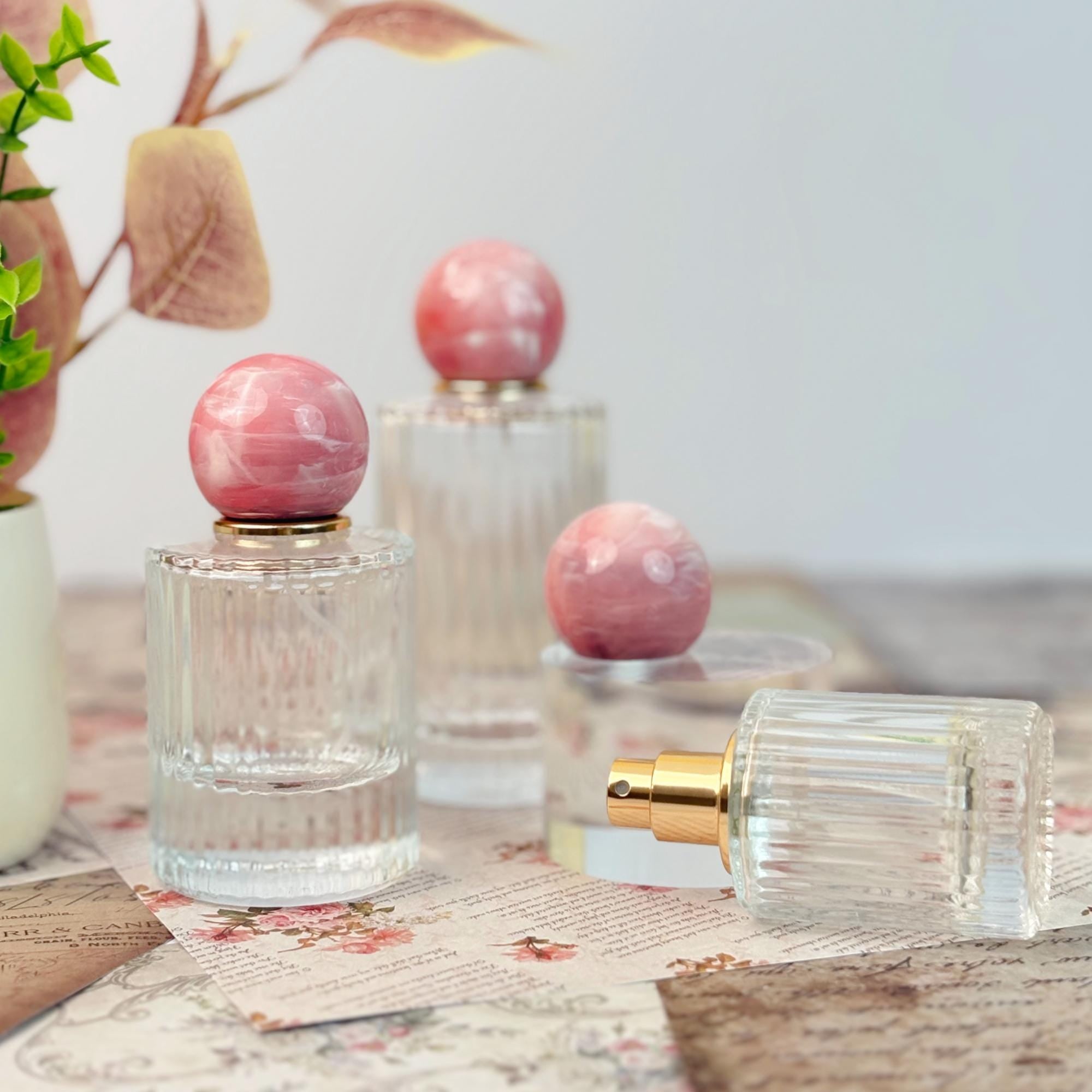 Luxury Clear Striped Glass Spray Bottle