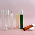 White Plastic Cap Glass Roller Bottles