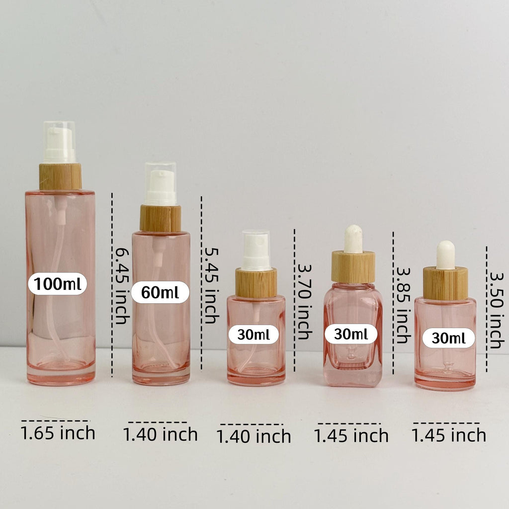 Pink Glass Cosmetic Container